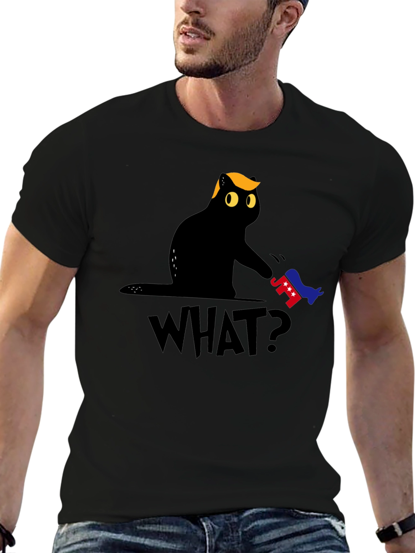 Political Cat Humor T-Shirt - WHAT?