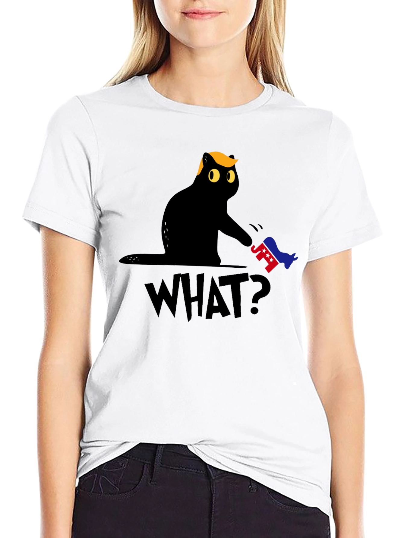 Political Cat Humor T-Shirt - WHAT?