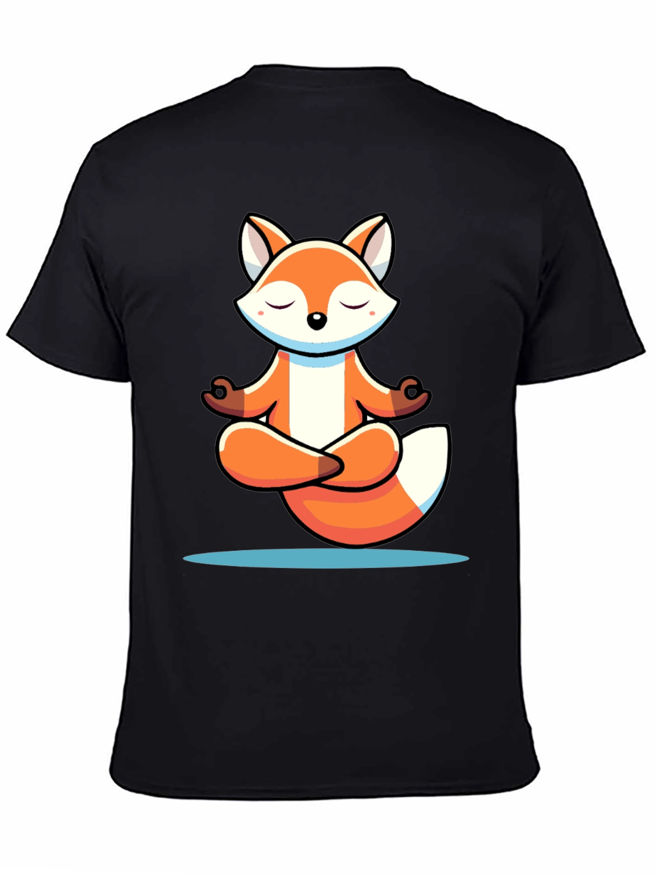 Meditating Fox Graphic Tee - Soft Cotton Blend