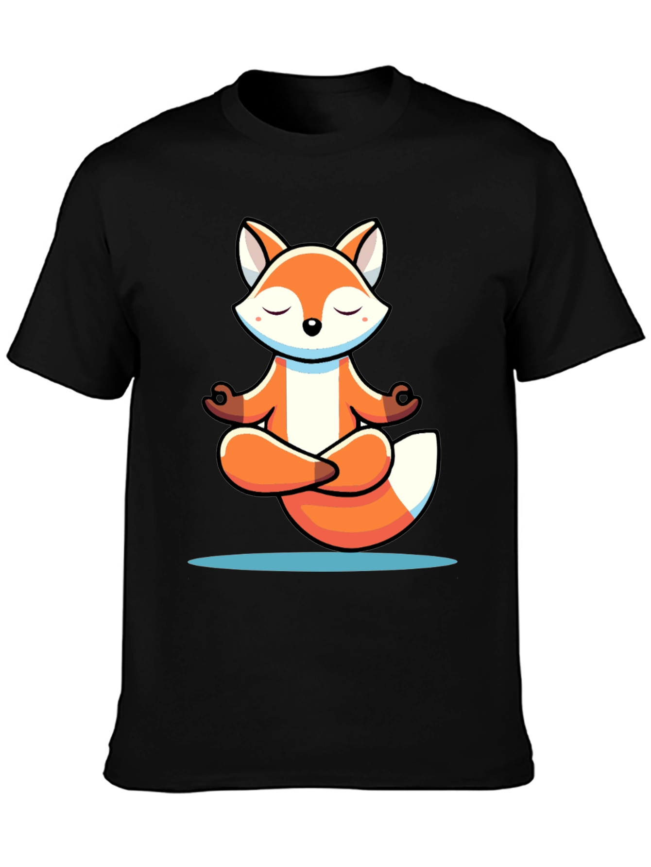 Meditating Fox Graphic Tee - Soft Cotton Blend