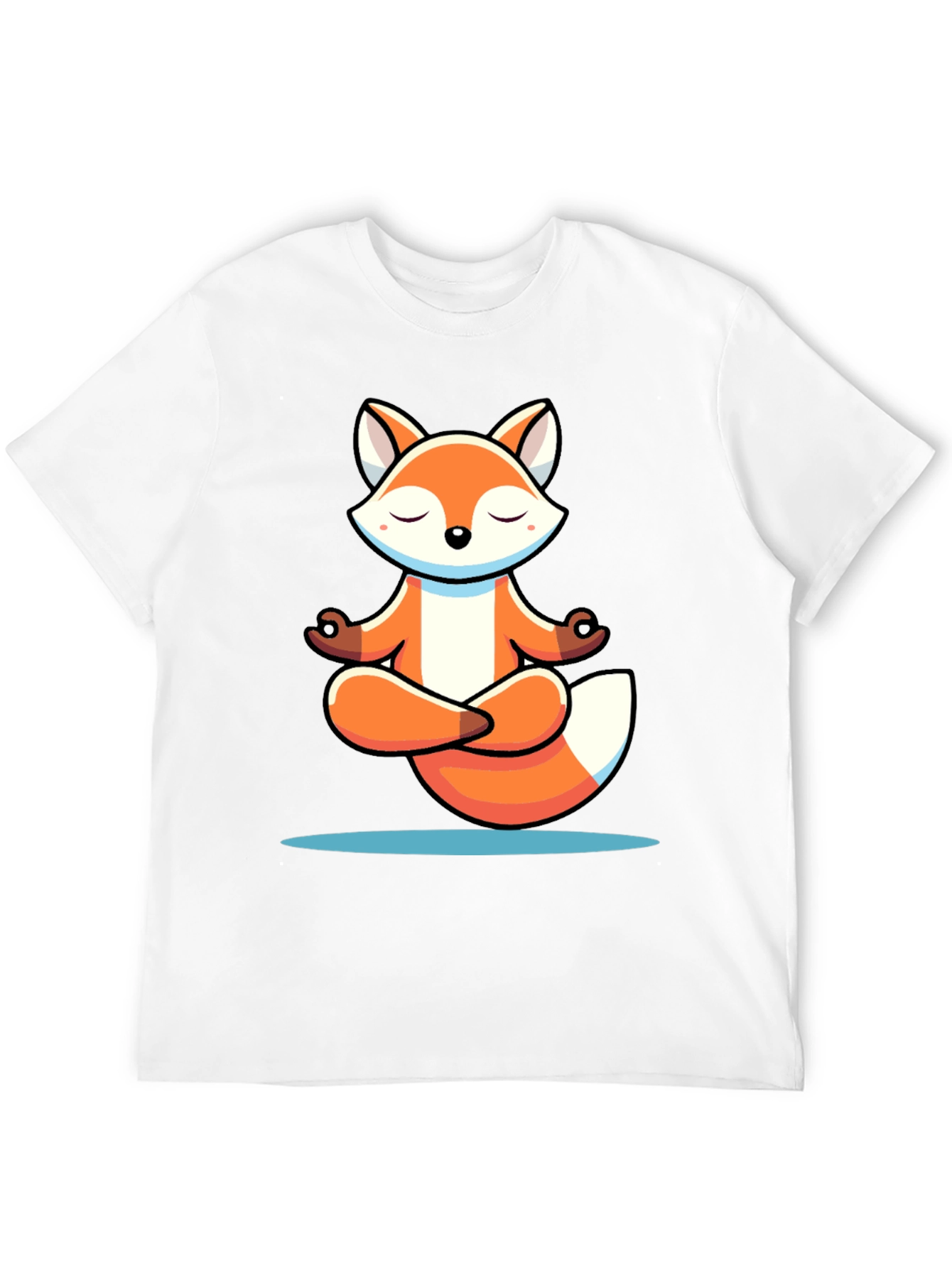 Meditating Fox Graphic Tee - Soft Cotton Blend