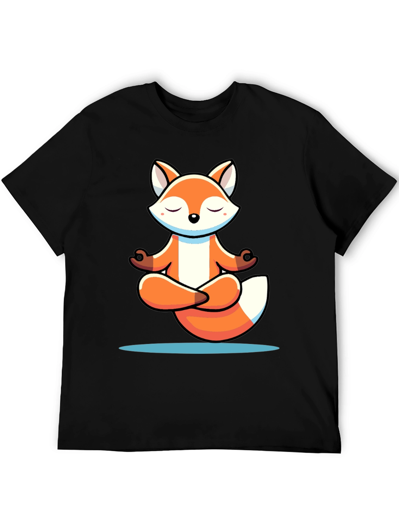 Meditating Fox Graphic Tee - Soft Cotton Blend