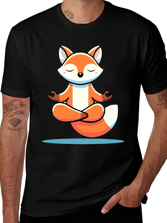 Meditating Fox Graphic Tee - Soft Cotton Blend
