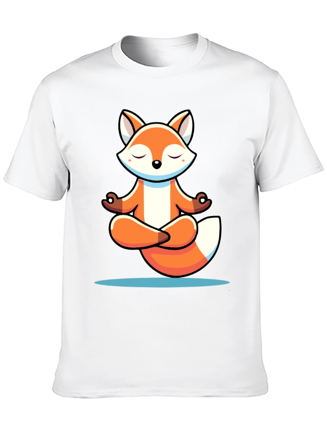 Meditating Fox Graphic Tee - Soft Cotton Blend