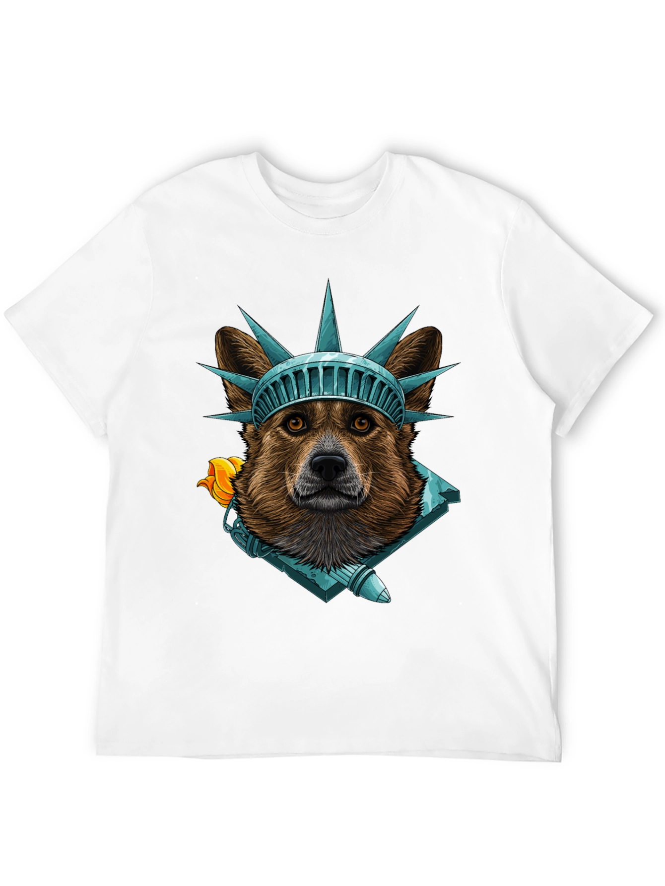 Statue of Liberty Dog Graphic T-Shirt