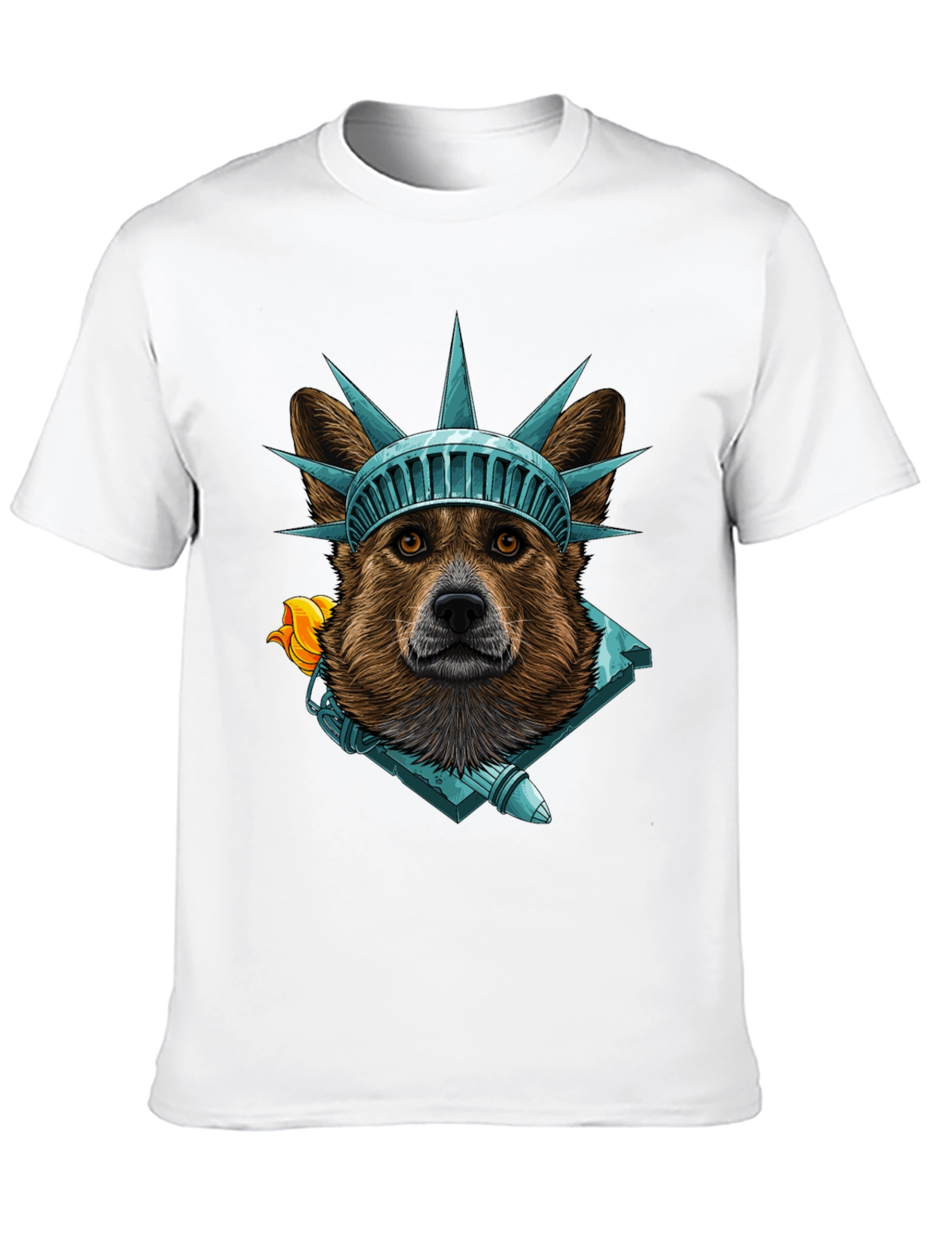 Statue of Liberty Dog Graphic T-Shirt