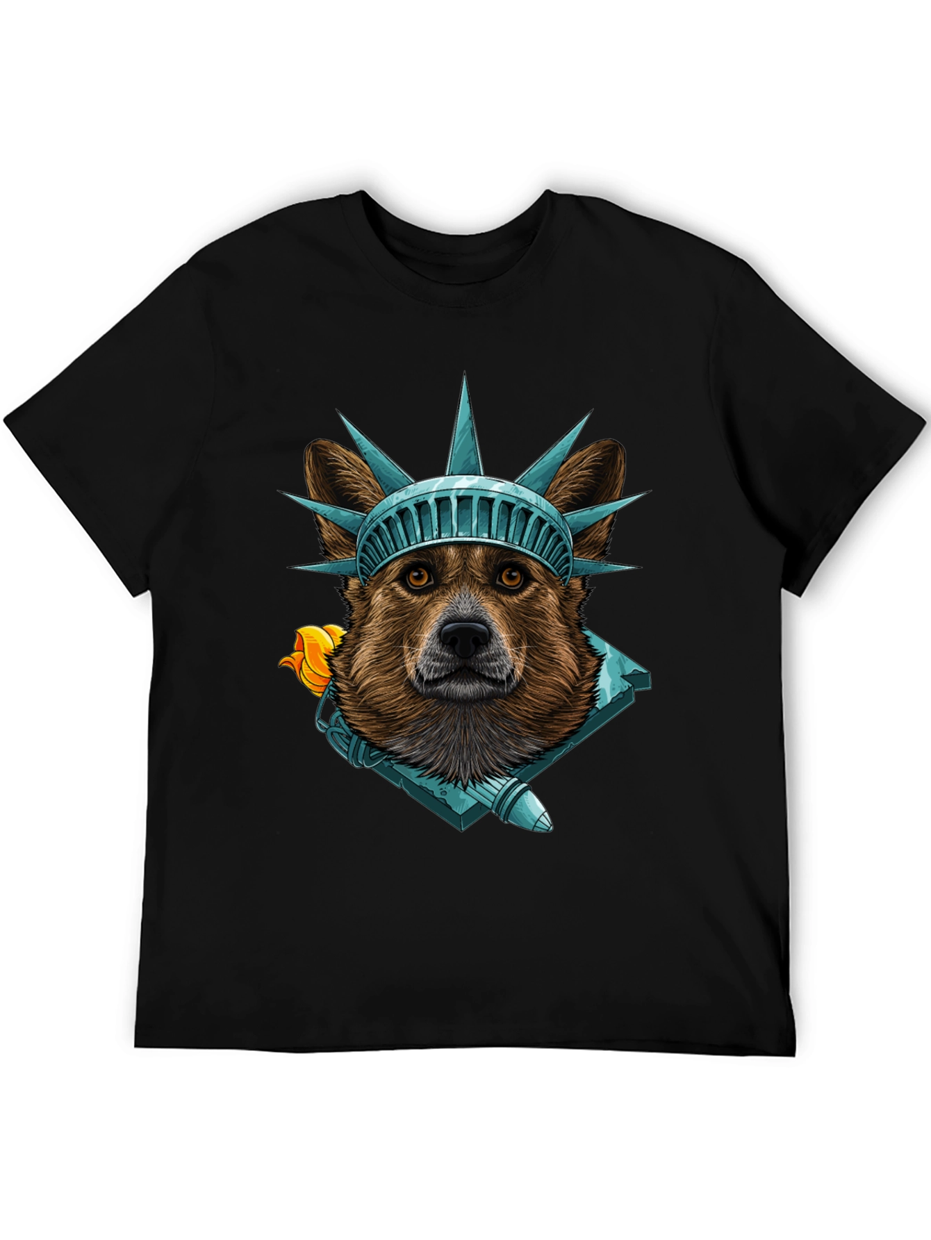 Statue of Liberty Dog Graphic T-Shirt