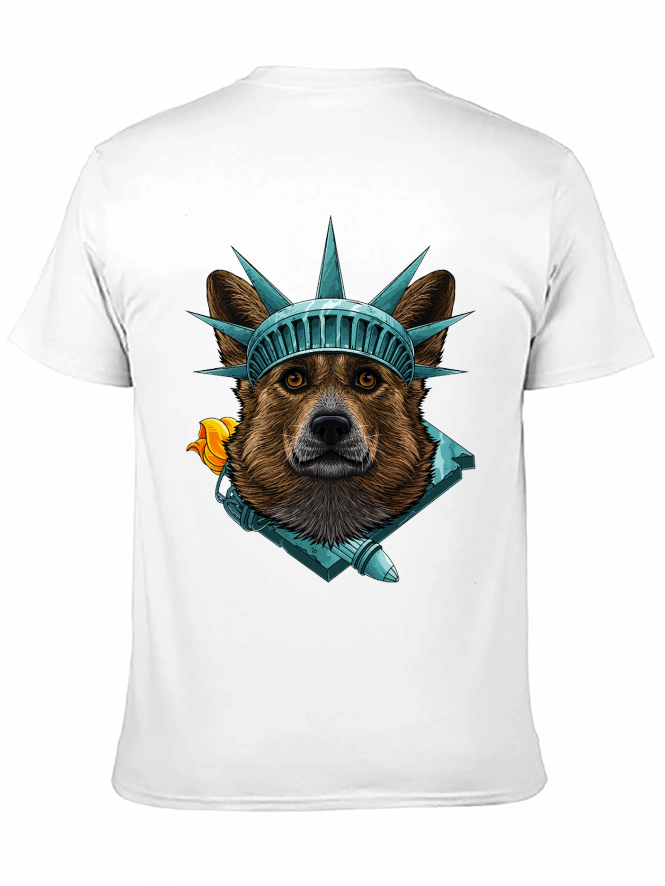 Statue of Liberty Dog Graphic T-Shirt