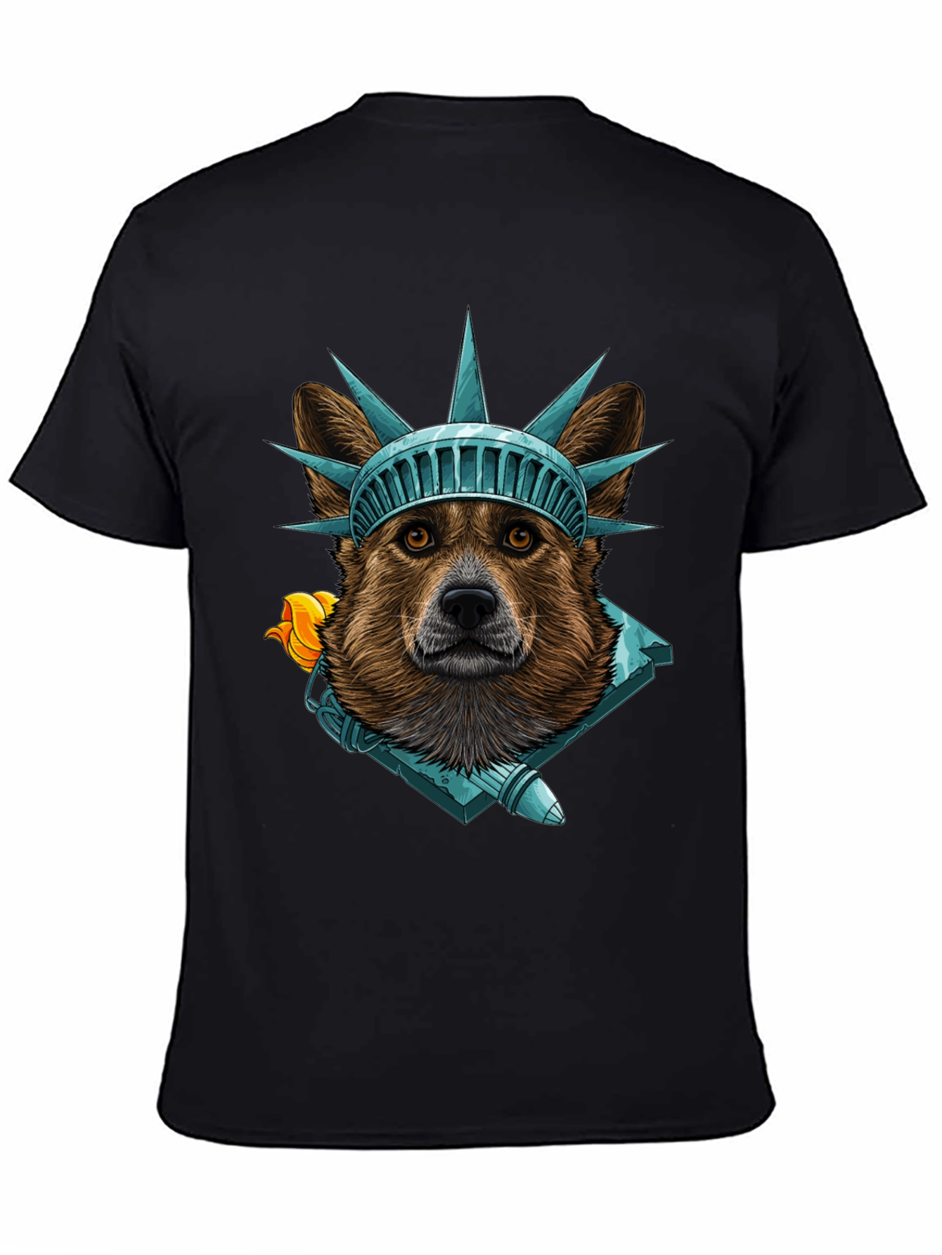 Statue of Liberty Dog Graphic T-Shirt