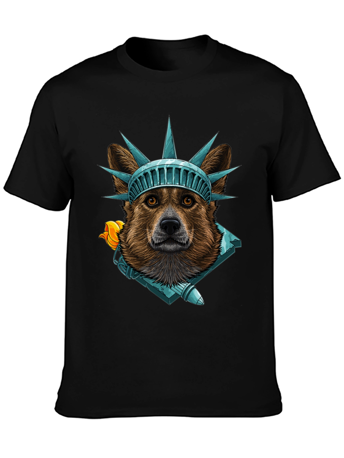 Statue of Liberty Dog Graphic T-Shirt