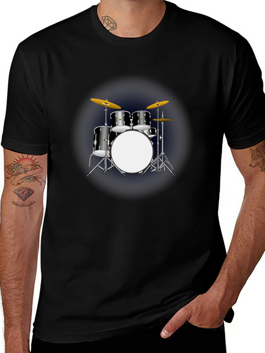 Drum Kit Graphic T-Shirt - Black Music Tee