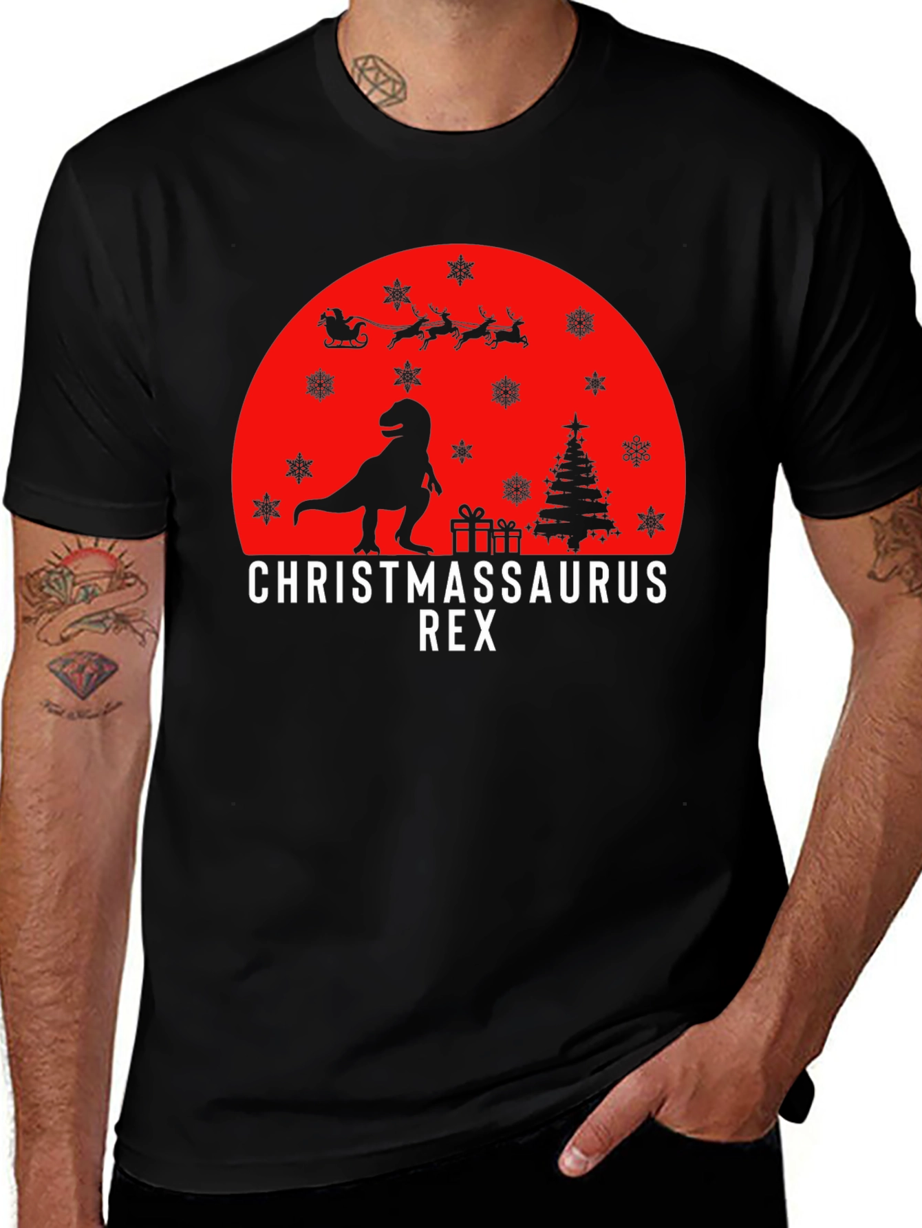 Christmassaurus Rex T-Shirt - Dinosaur Christmas Tee