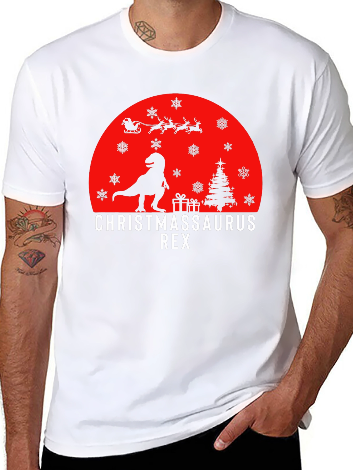 Christmassaurus Rex T-Shirt - Dinosaur Christmas Tee