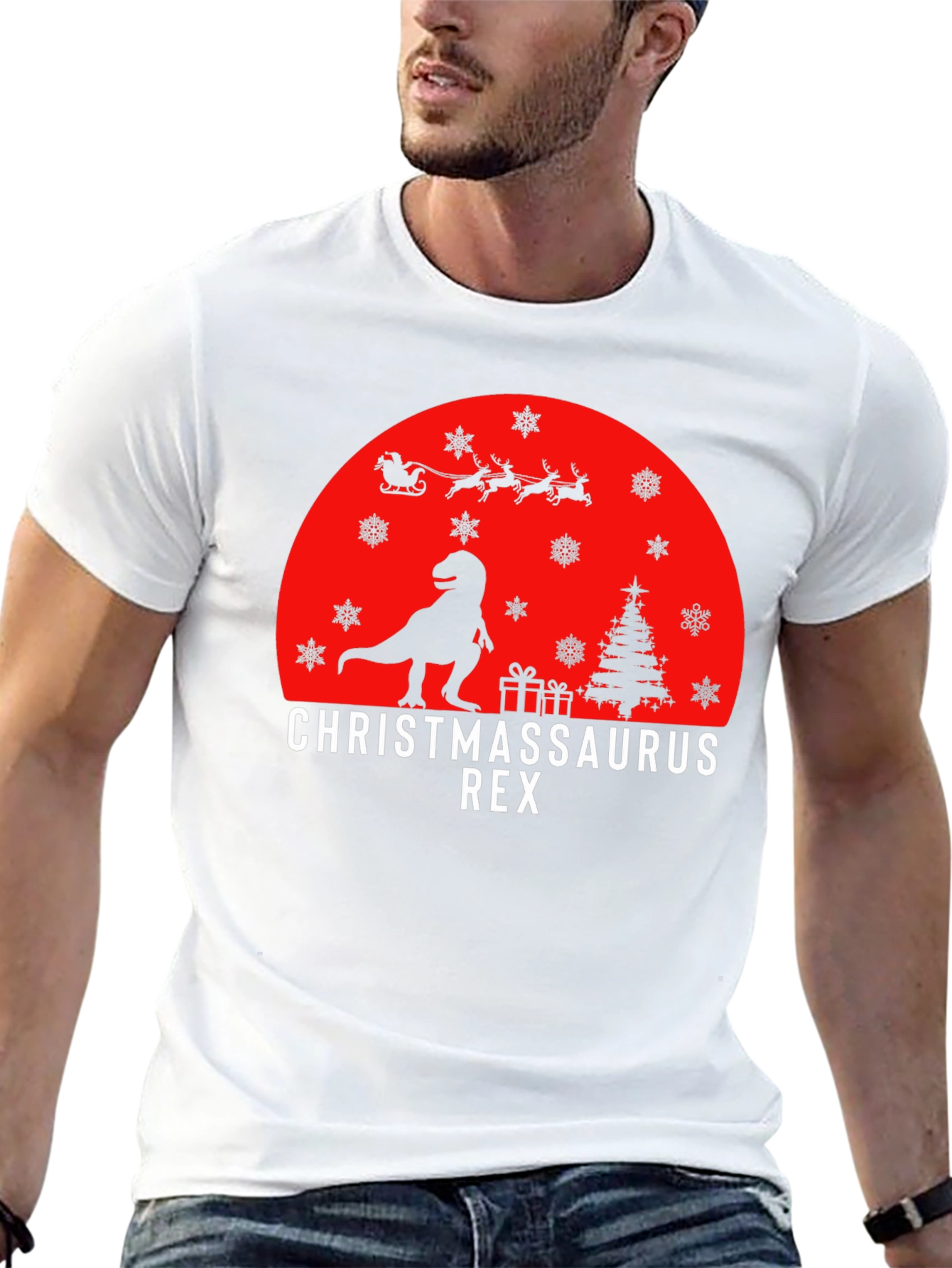 Christmassaurus Rex T-Shirt - Dinosaur Christmas Tee
