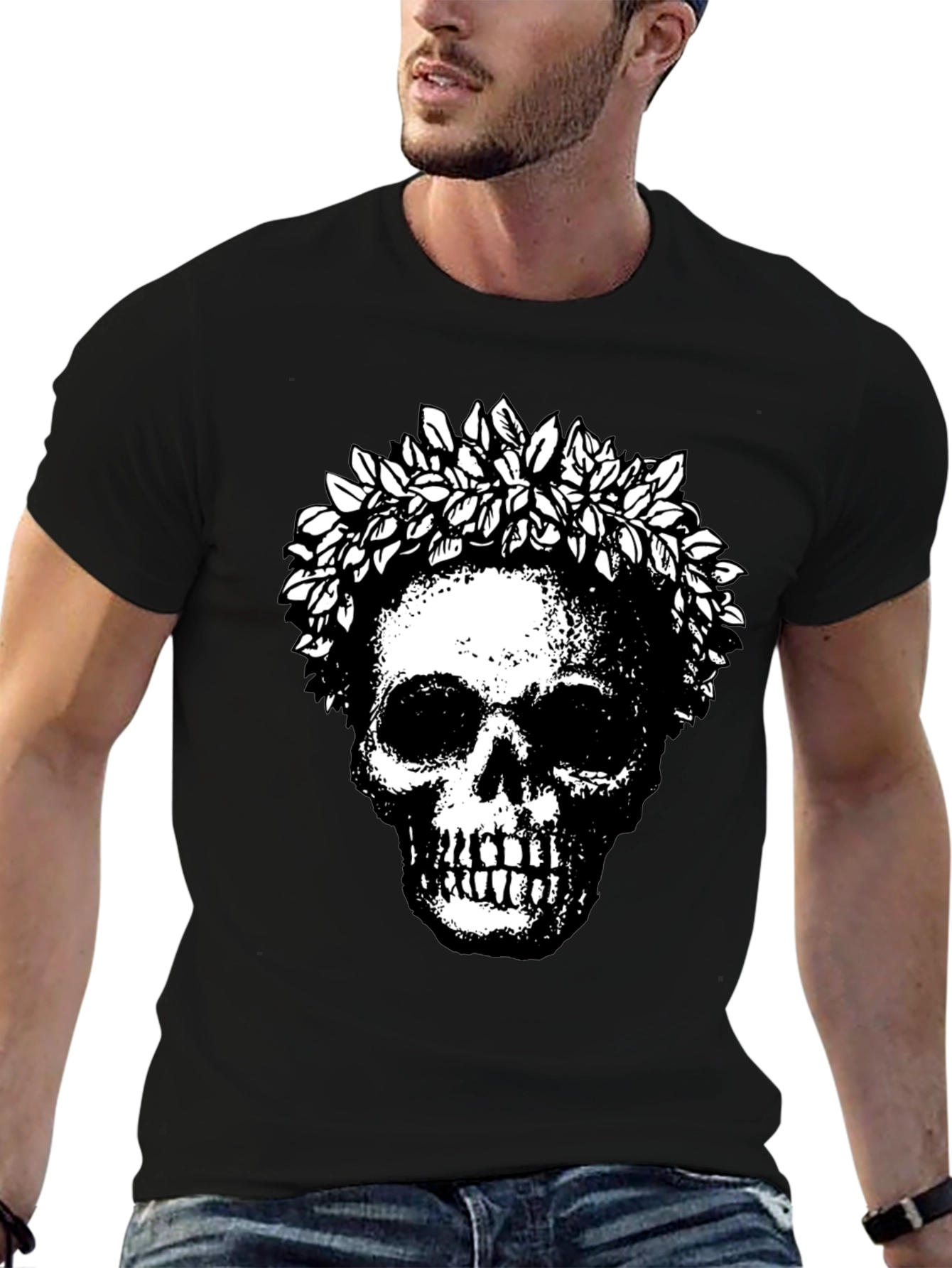 Skull and Wreath Graphic Tee