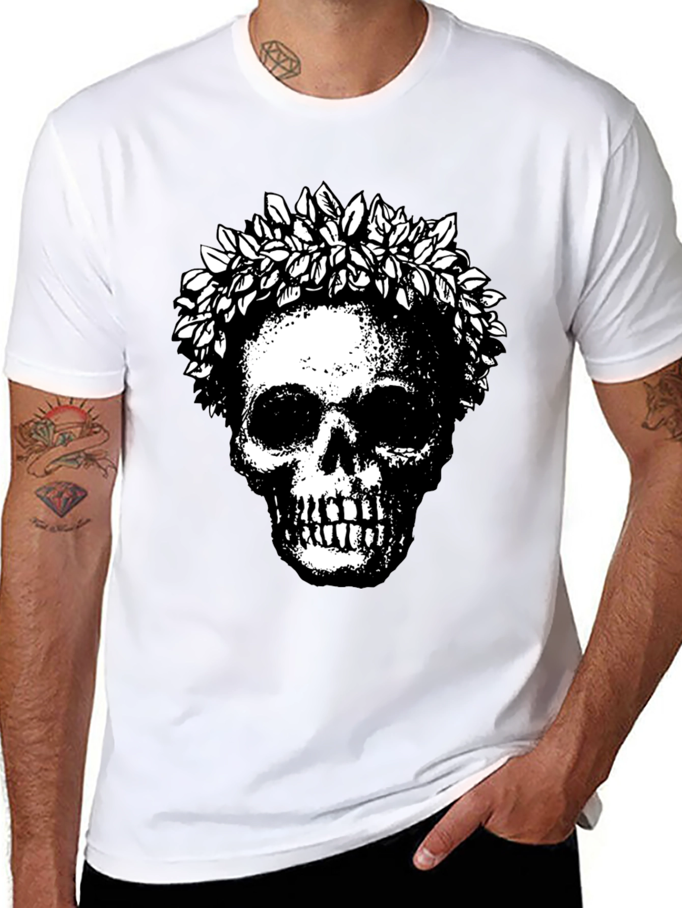 Skull and Wreath Graphic Tee