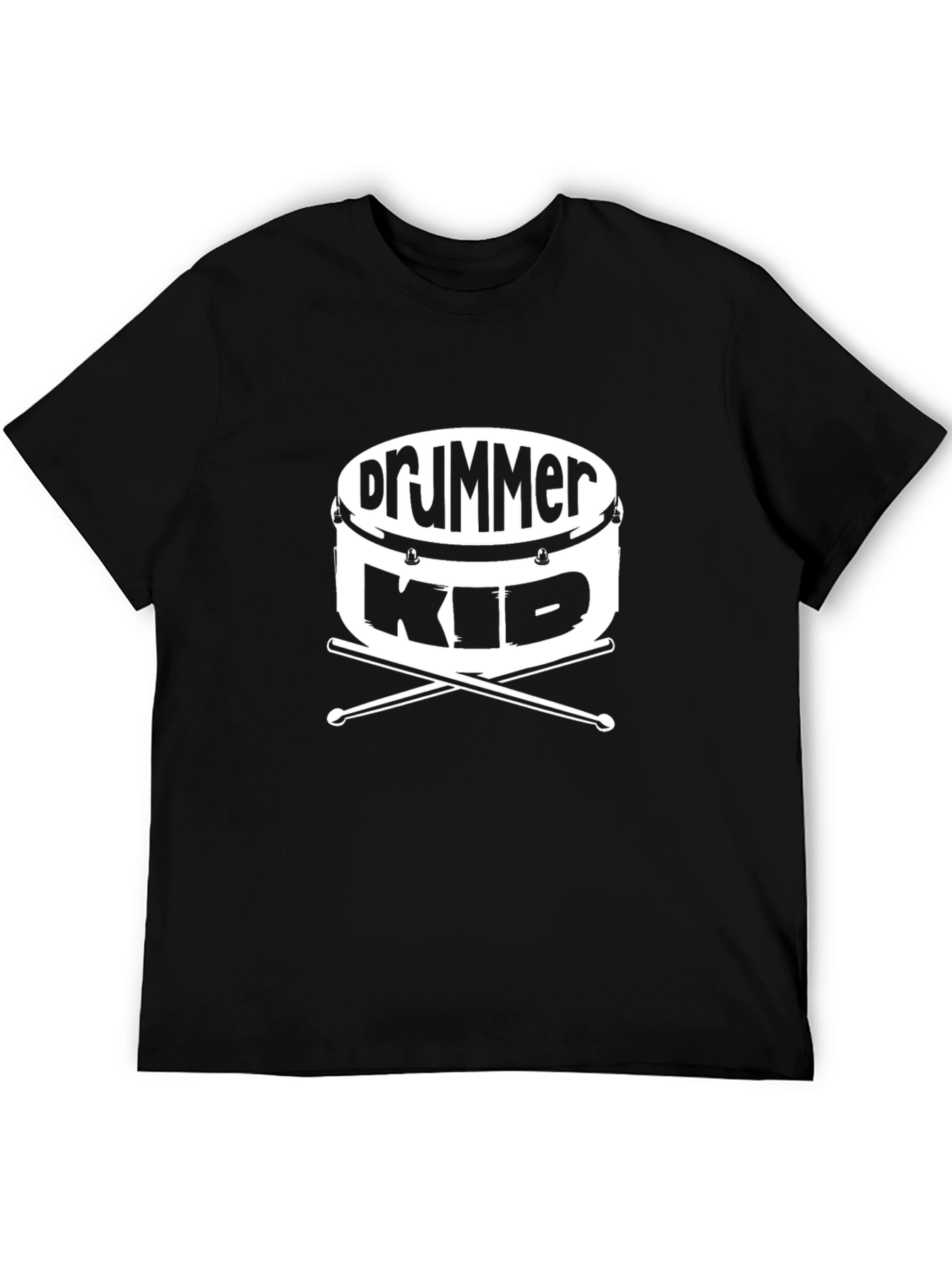 Drummer Kid Black T-Shirt