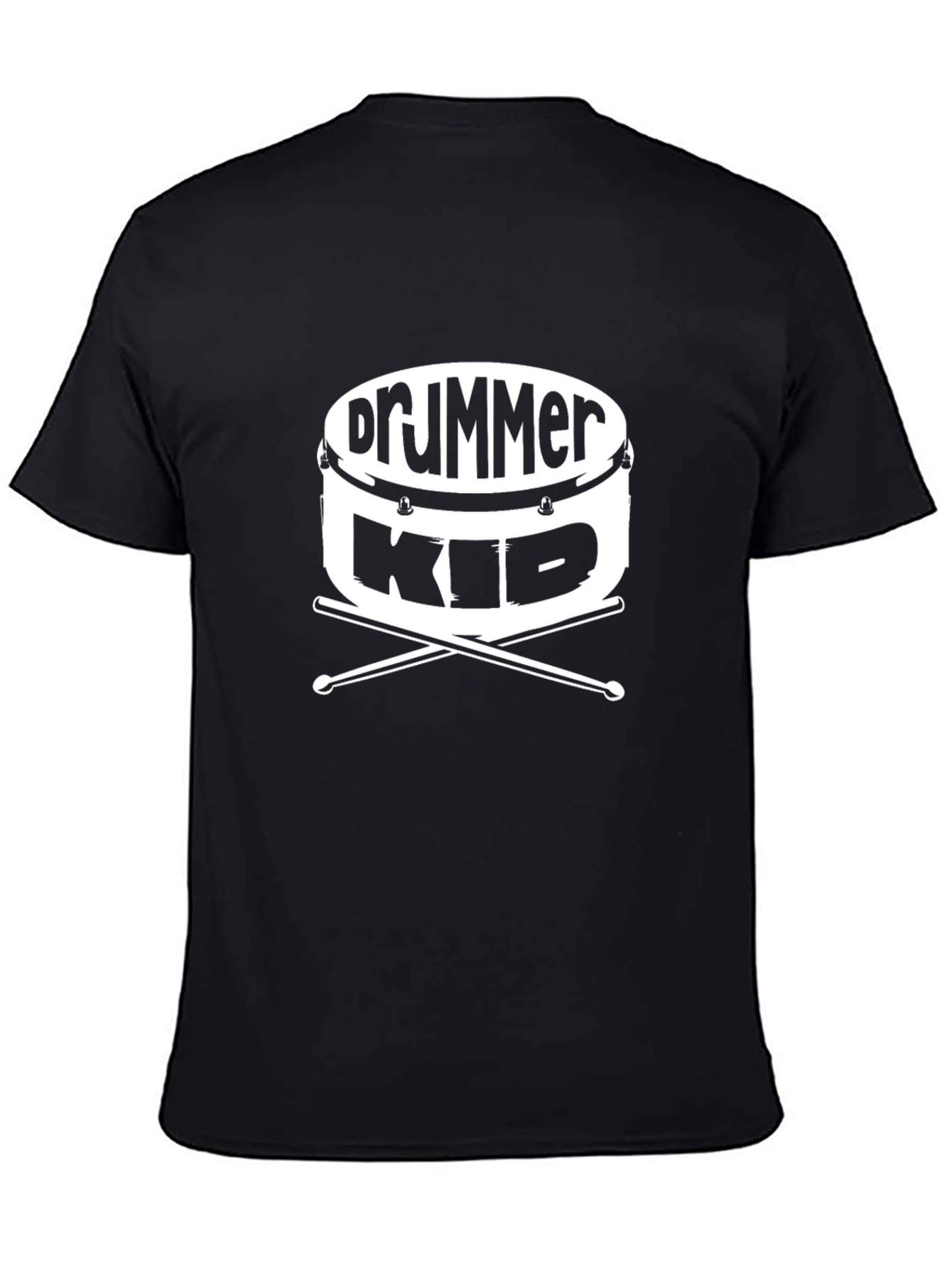 Drummer Kid Black T-Shirt
