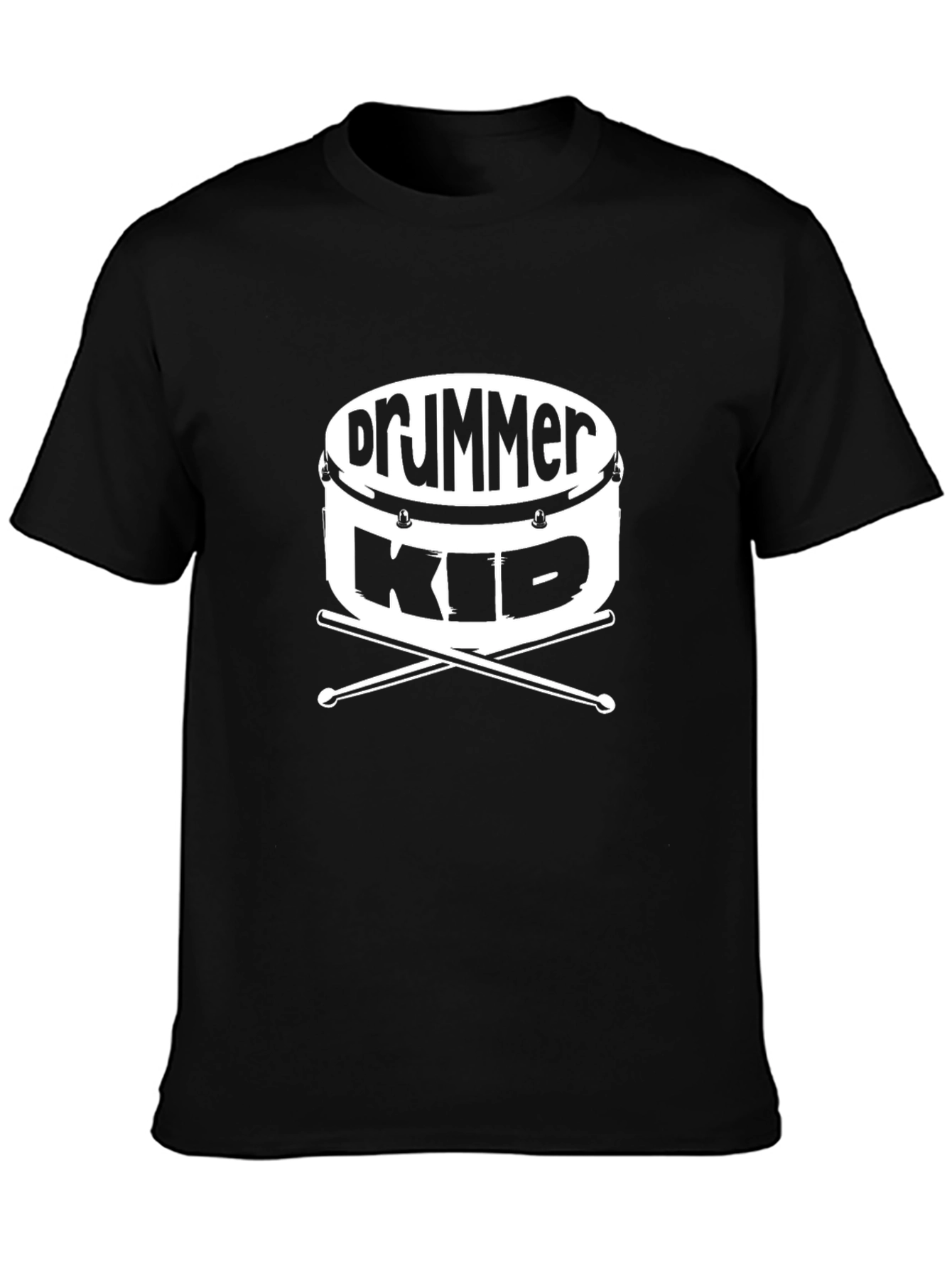 Drummer Kid Black T-Shirt