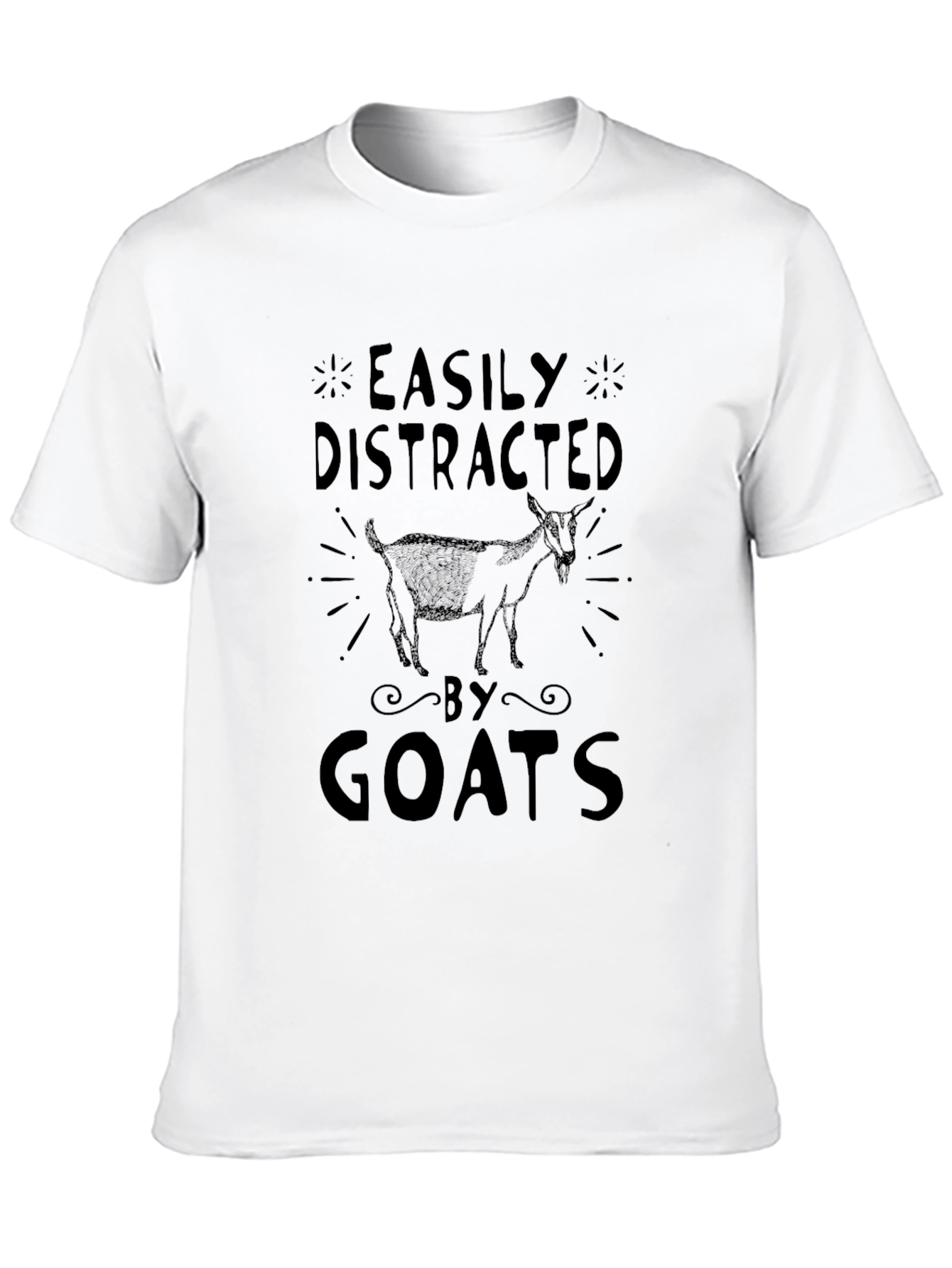 Easily Distracted by Goats Black T-Shirt