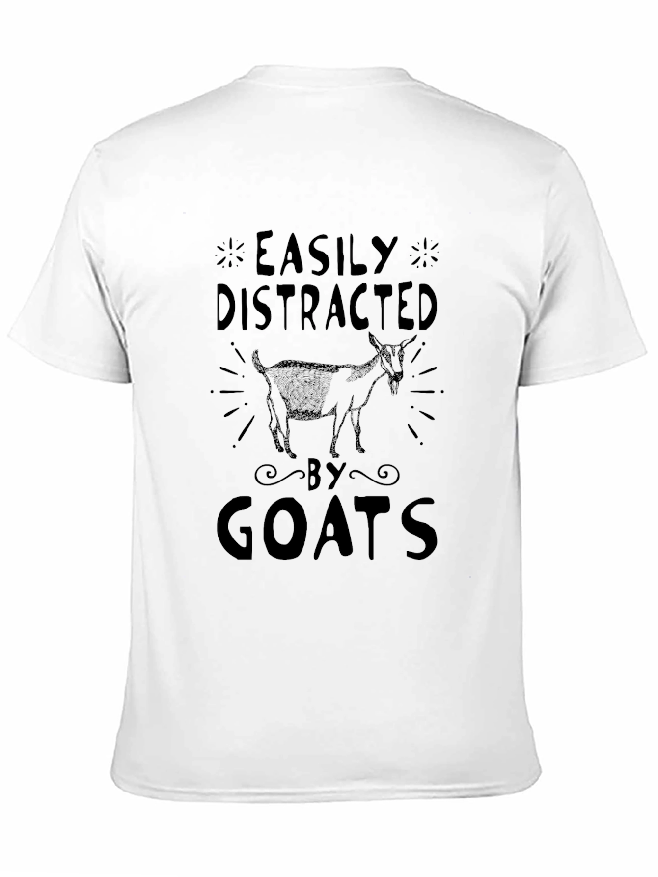 Easily Distracted by Goats Black T-Shirt