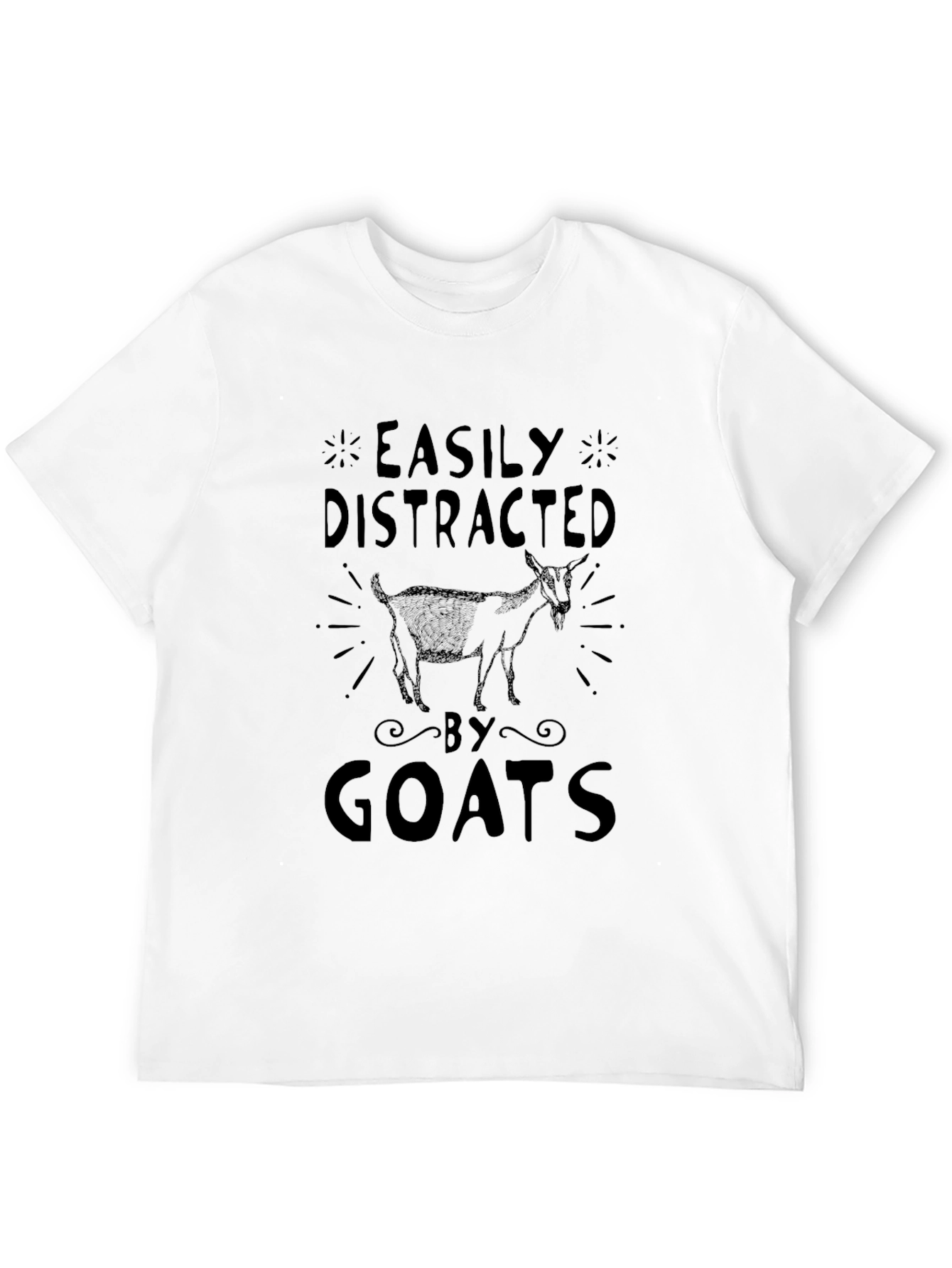 Easily Distracted by Goats Black T-Shirt