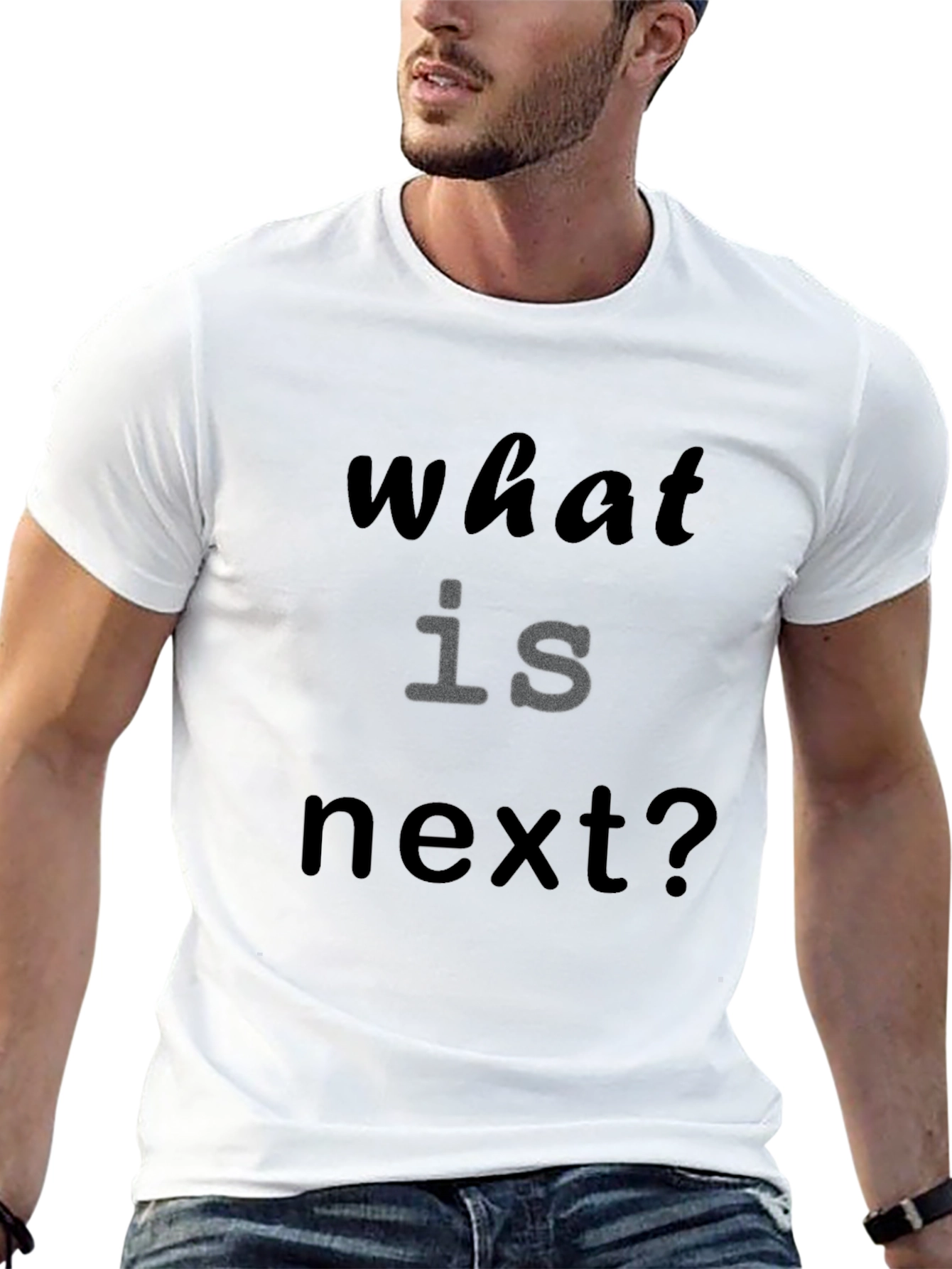What Is Next? Black Graphic Tee
