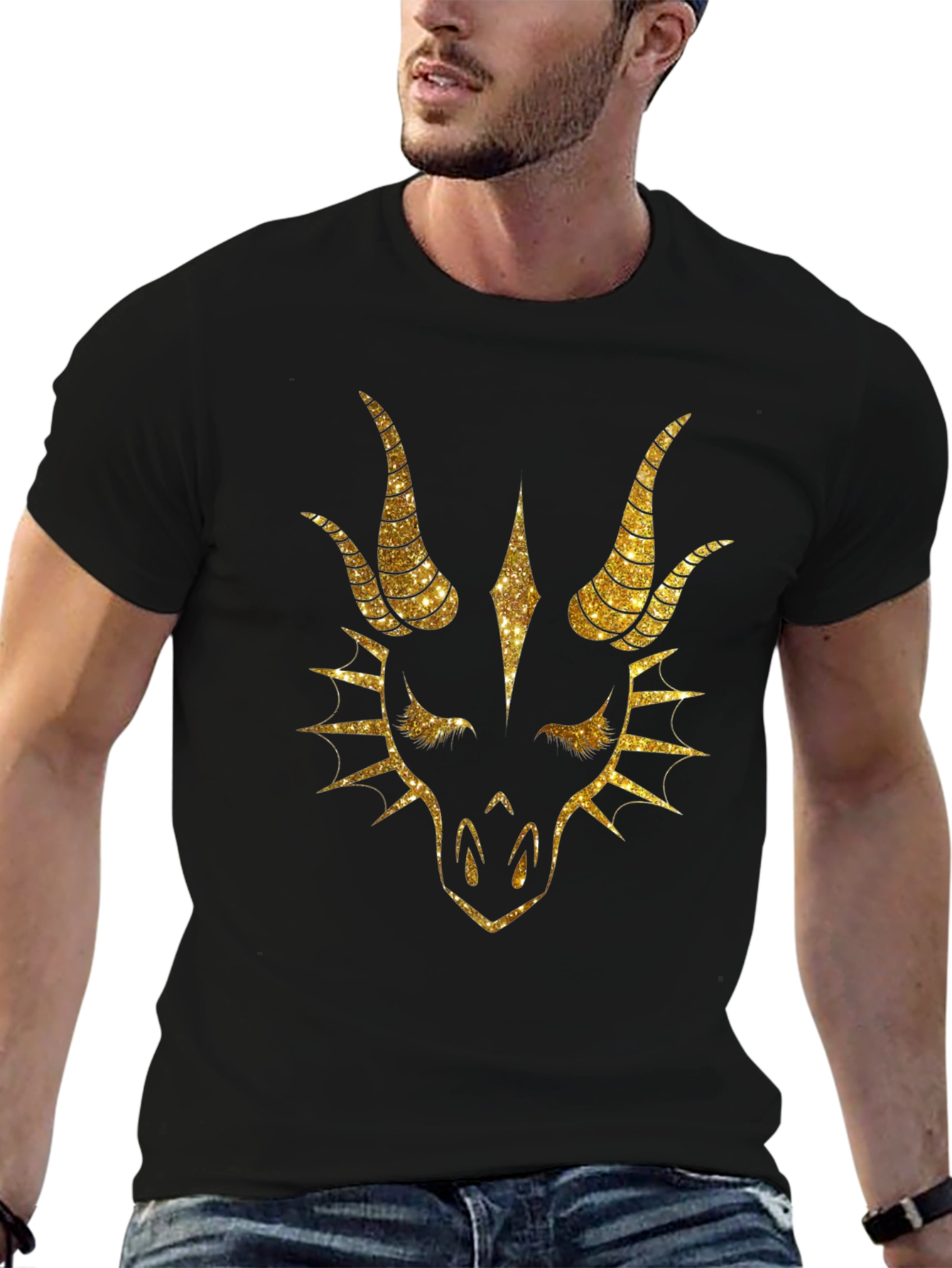 Dragon Graphic Tee - Bold Metallic Design
