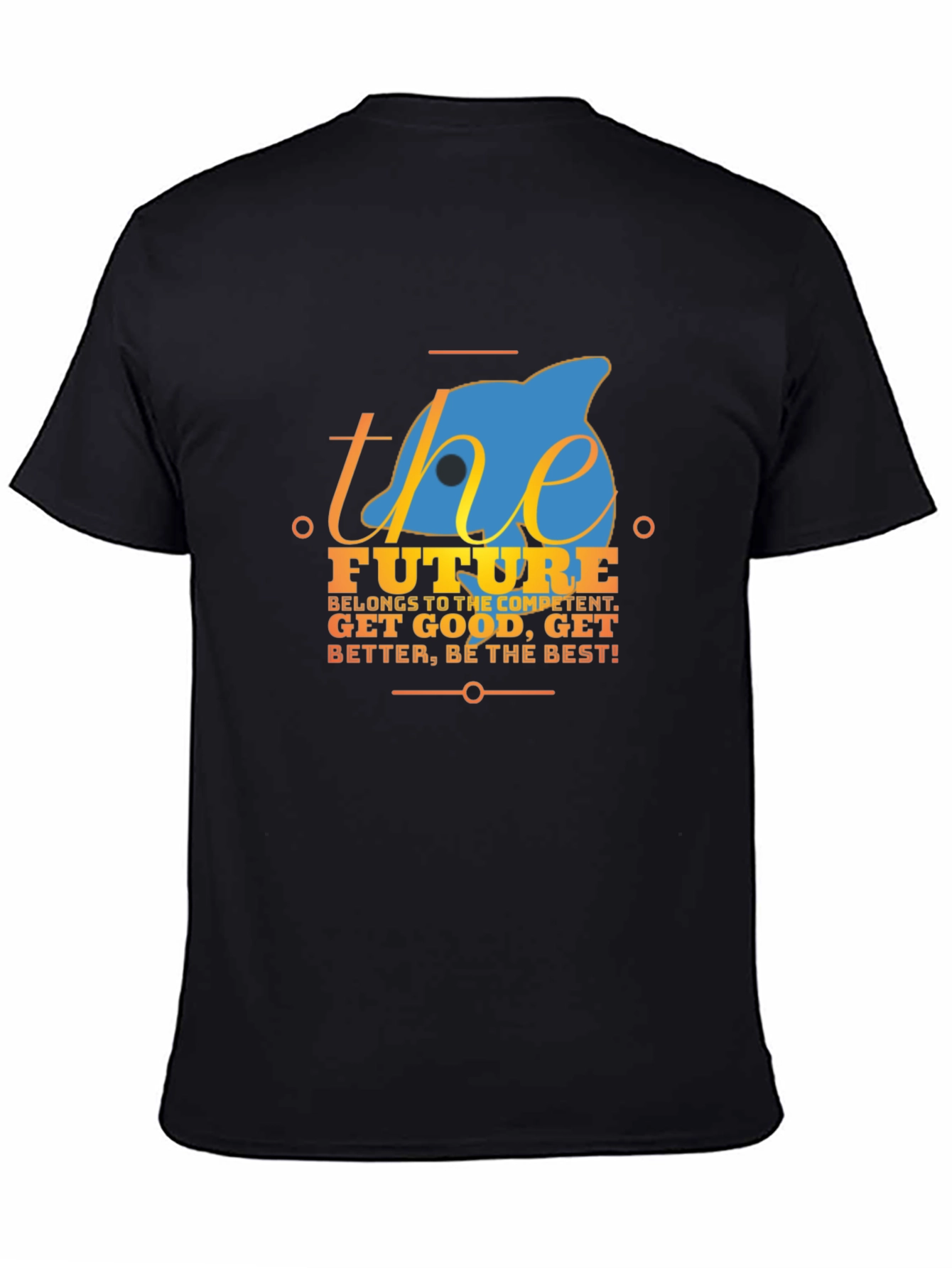 Motivational The Future Graphic Black T-Shirt