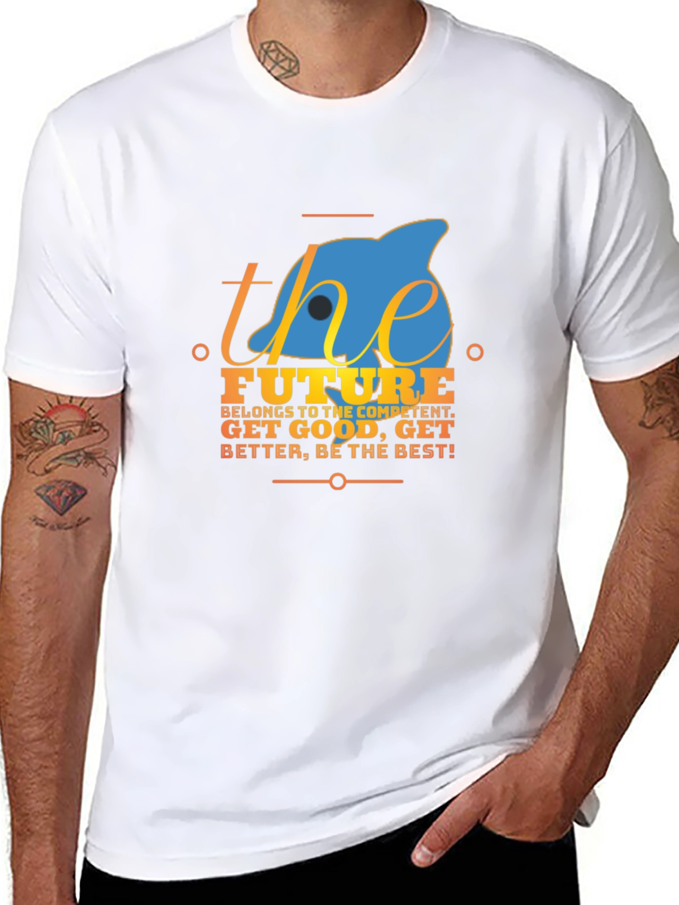 Motivational The Future Graphic Black T-Shirt