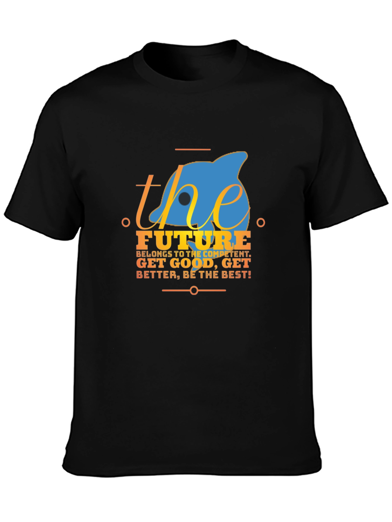 Motivational The Future Graphic Black T-Shirt