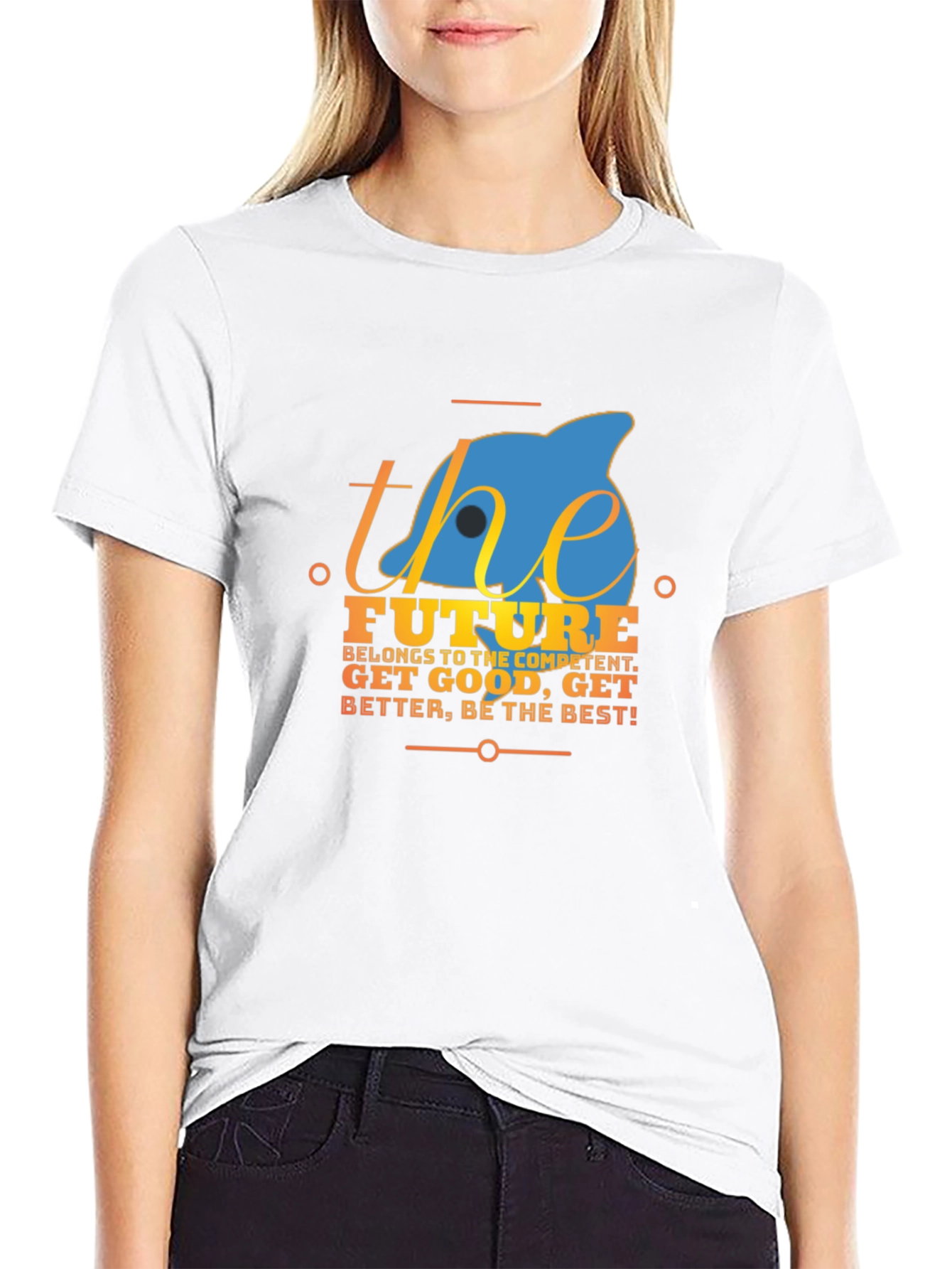 Motivational The Future Graphic Black T-Shirt