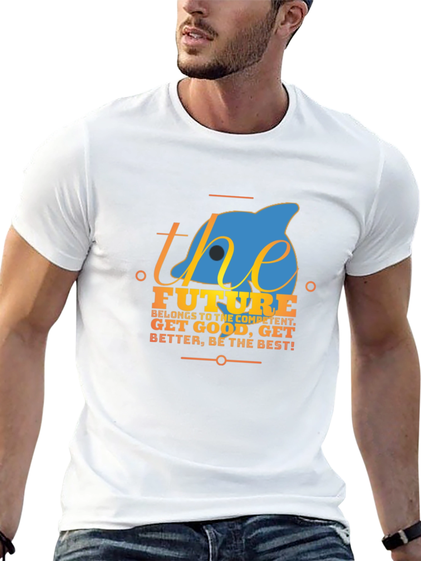 Motivational The Future Graphic Black T-Shirt