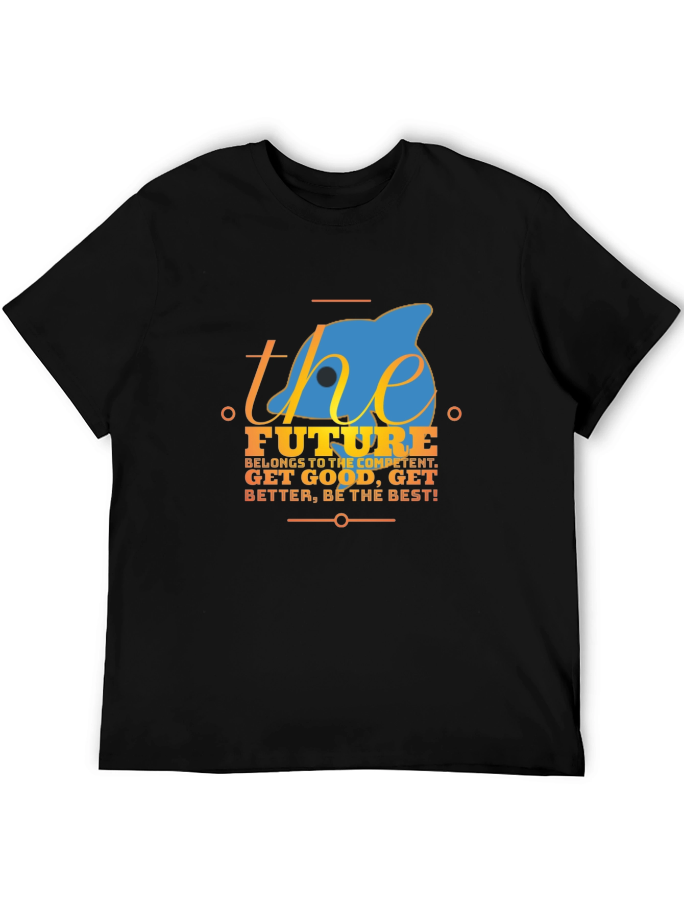 Motivational The Future Graphic Black T-Shirt