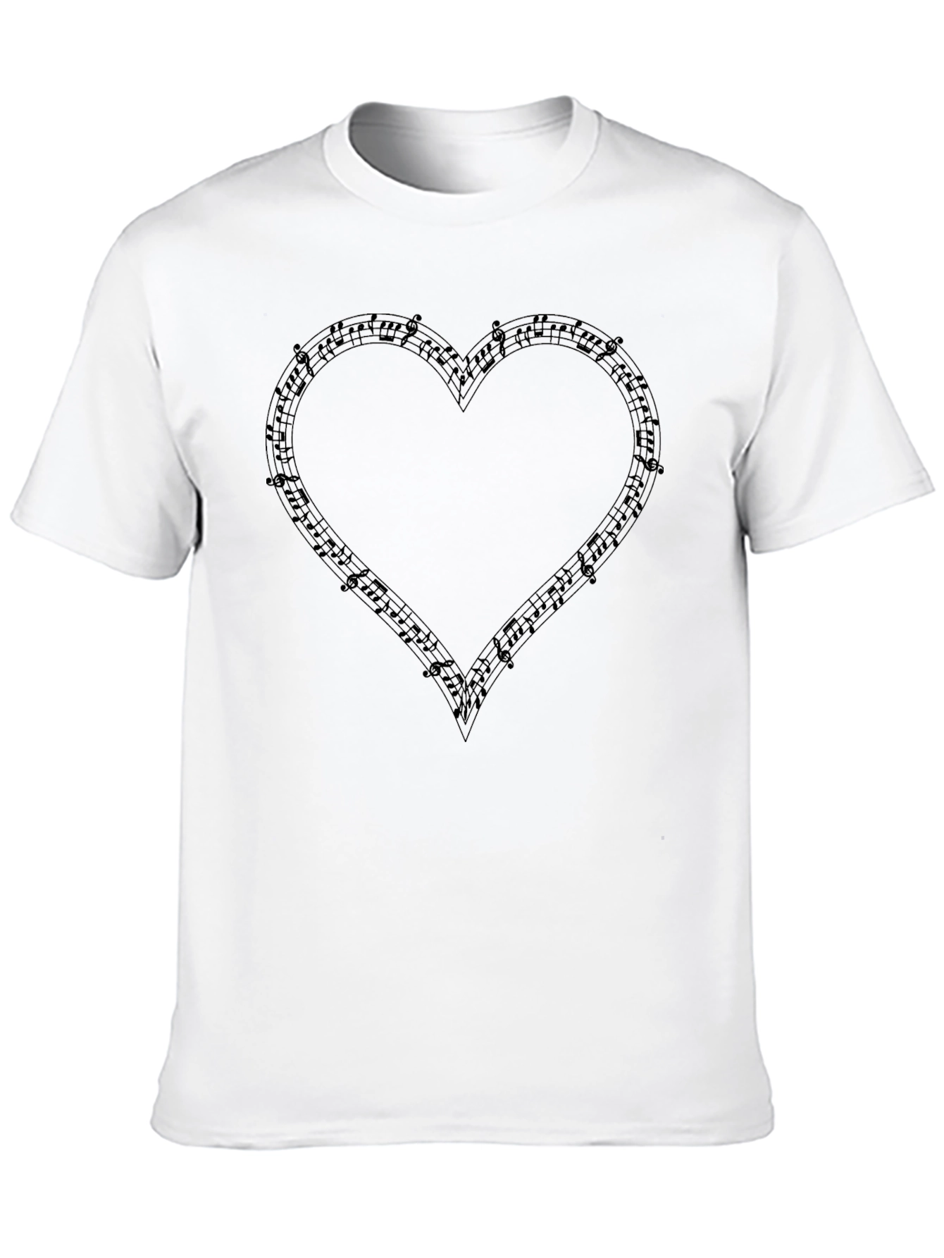 Musical Heart Graphic T-Shirt - Black