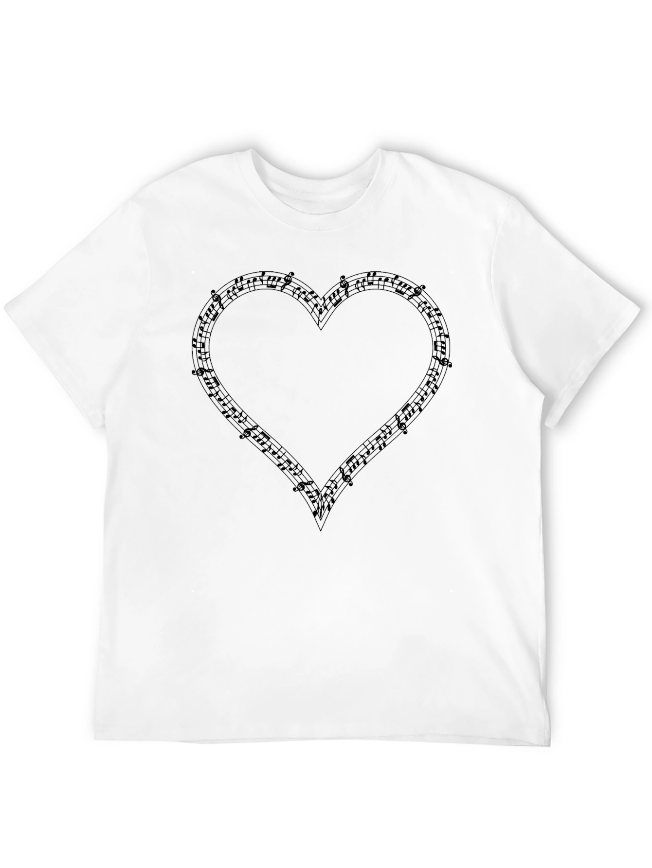 Musical Heart Graphic T-Shirt - Black