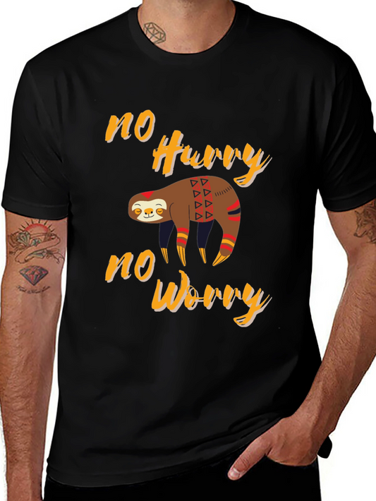 No Hurry No Worry Sloth T-Shirt - Casual Style