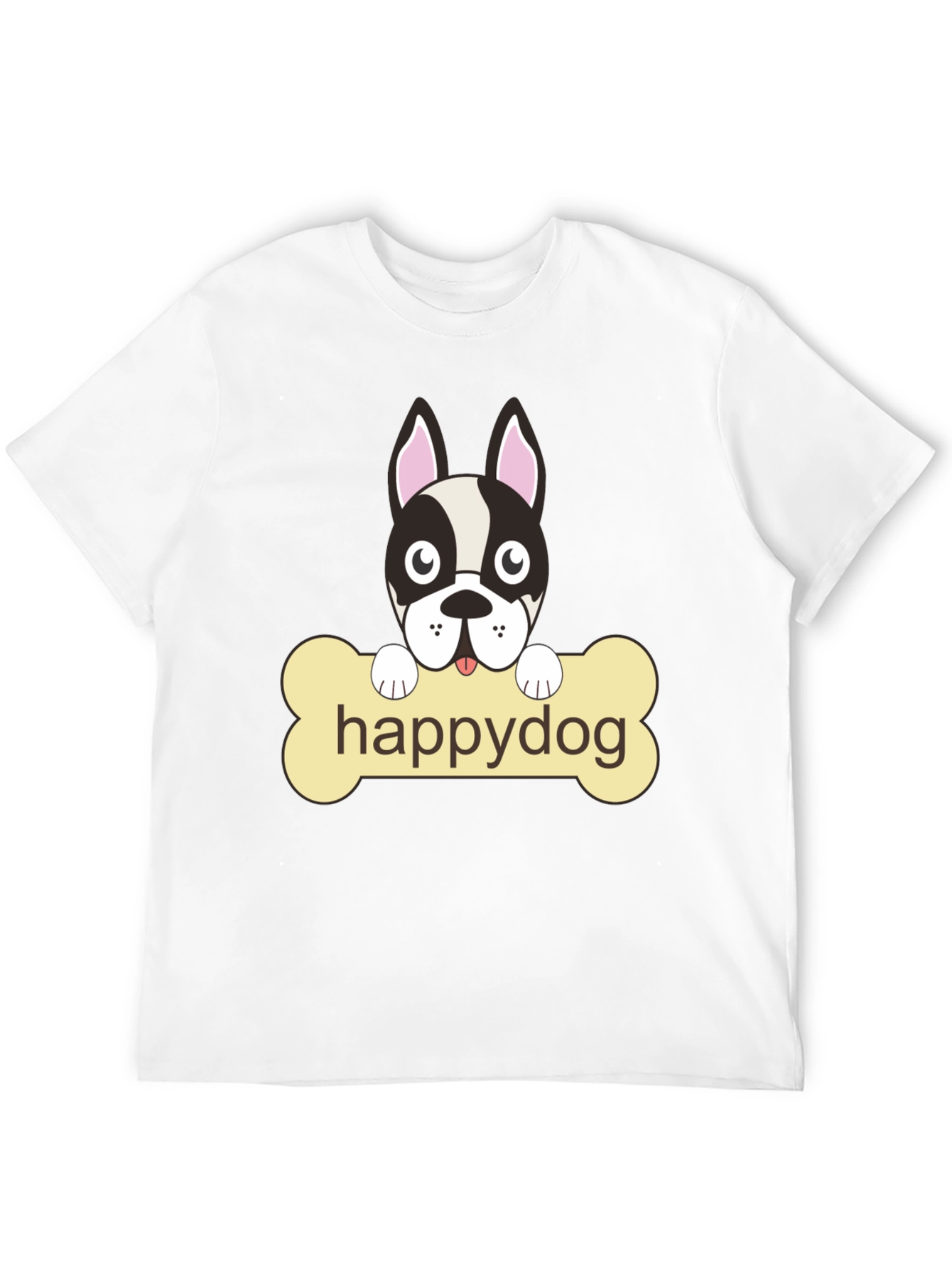 Happy Dog Graphic T-Shirt - Black Cotton Tee