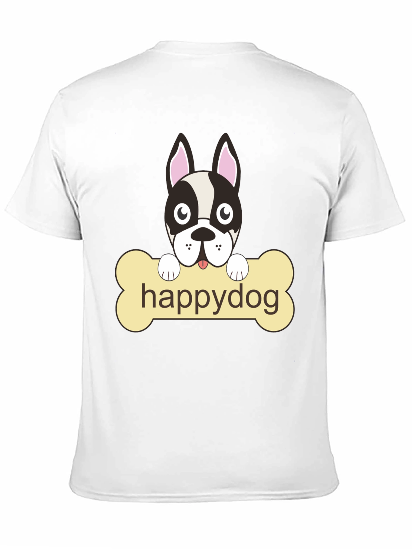 Happy Dog Graphic T-Shirt - Black Cotton Tee