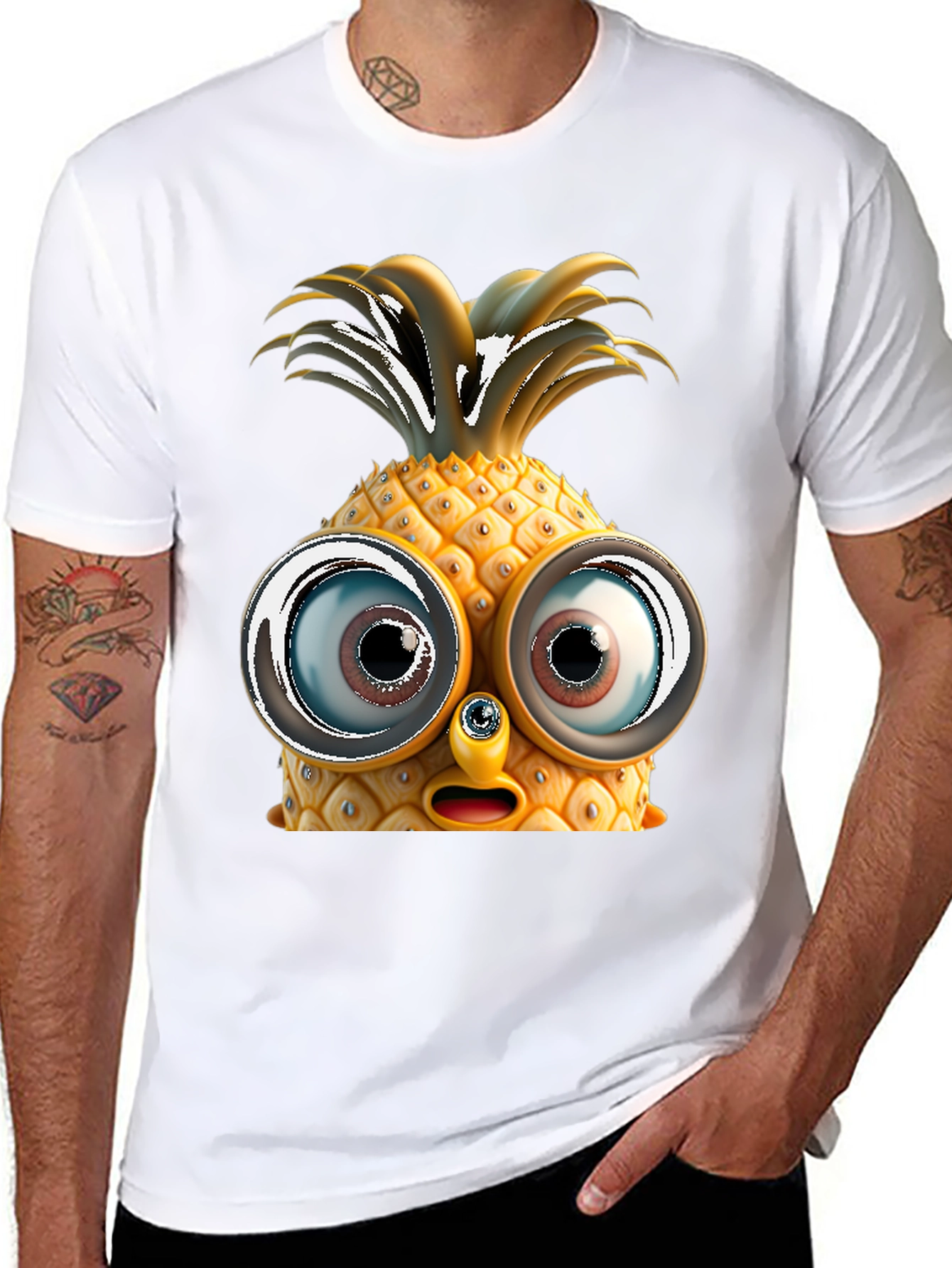 Pineapple Face Graphic Tee - Funny Fruit T-Shirt