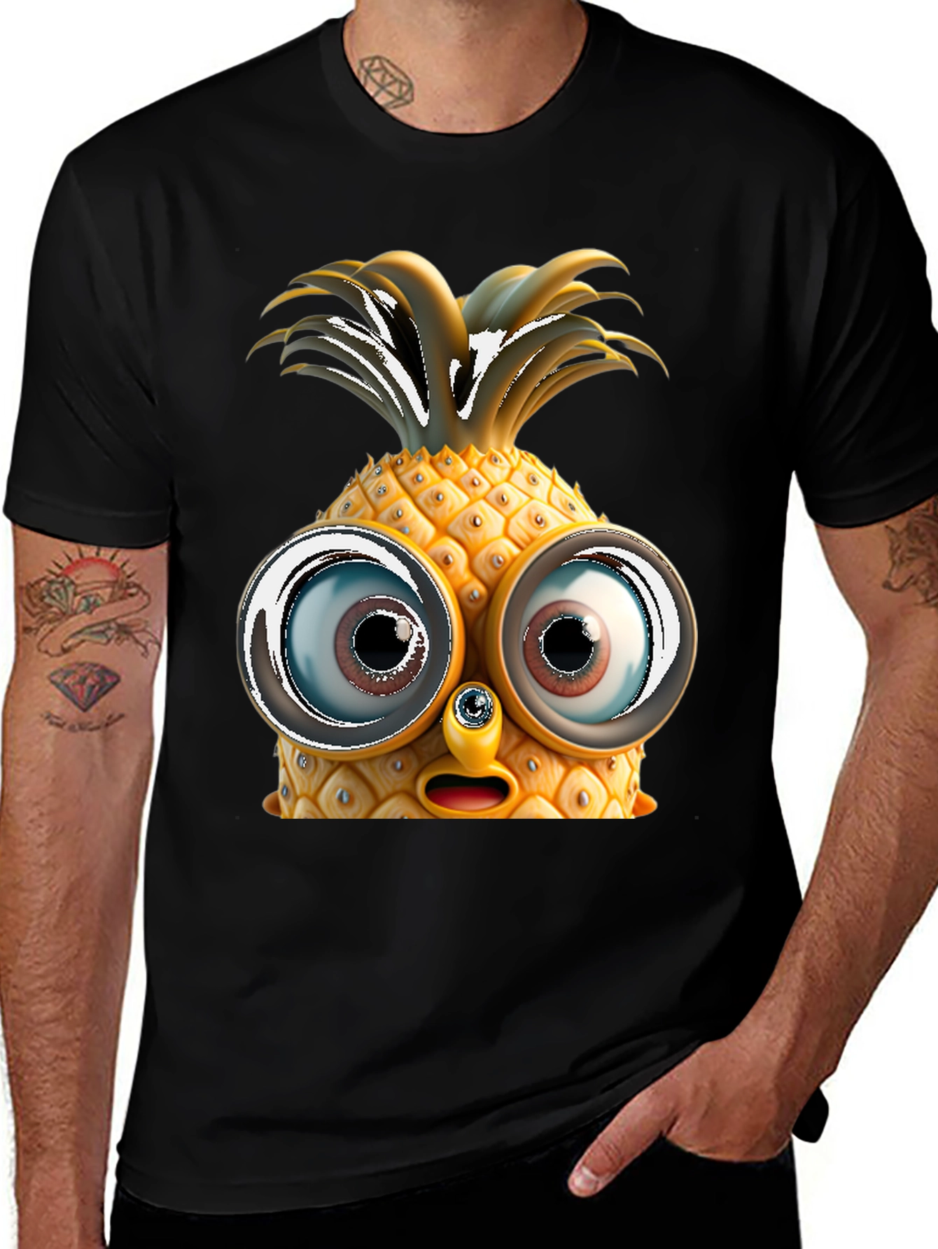 Pineapple Face Graphic Tee - Funny Fruit T-Shirt