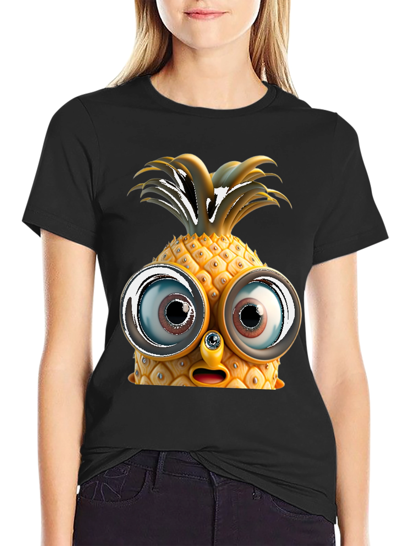 Pineapple Face Graphic Tee - Funny Fruit T-Shirt