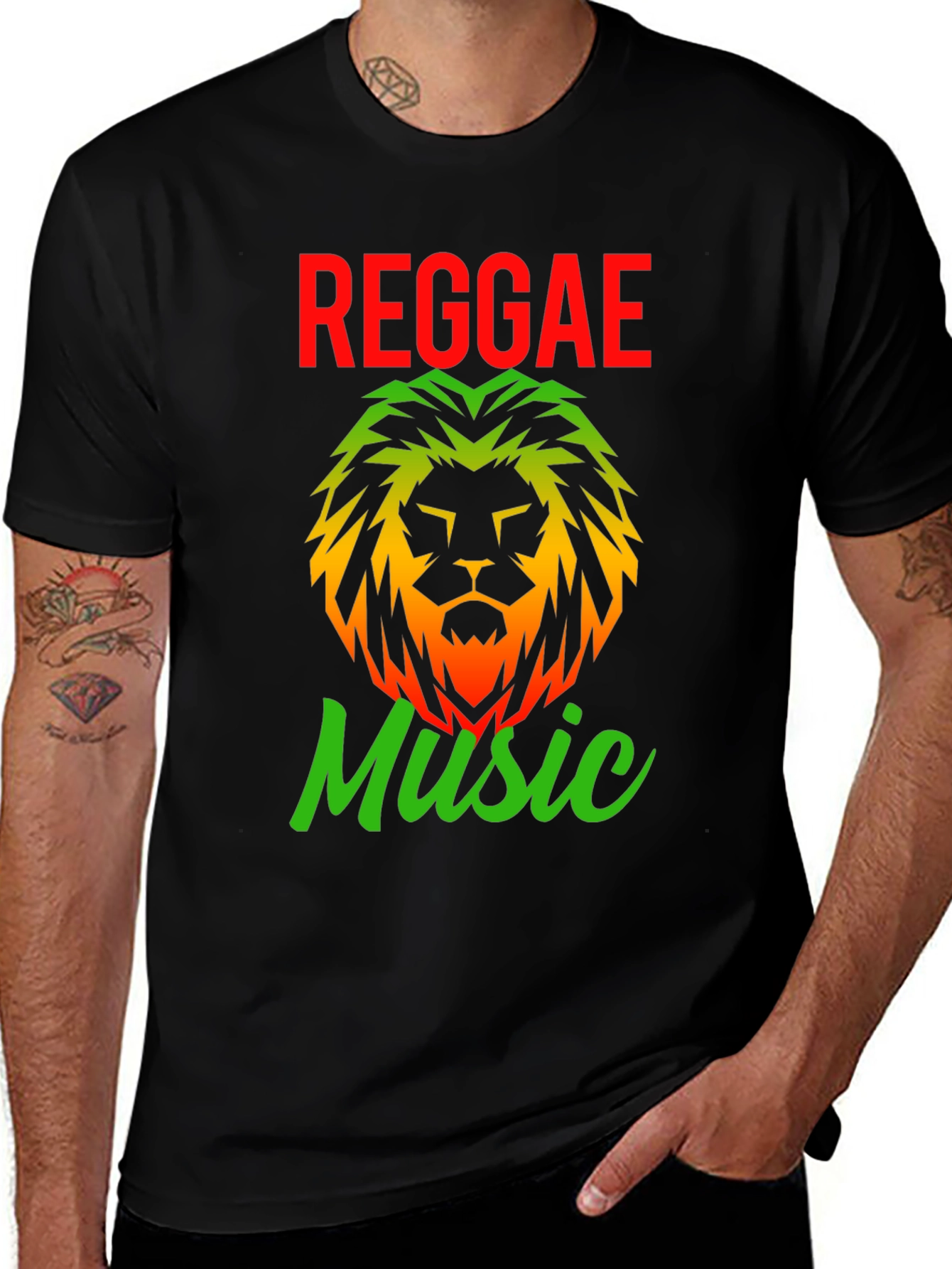 Reggae Music Lion Graphic T-Shirt