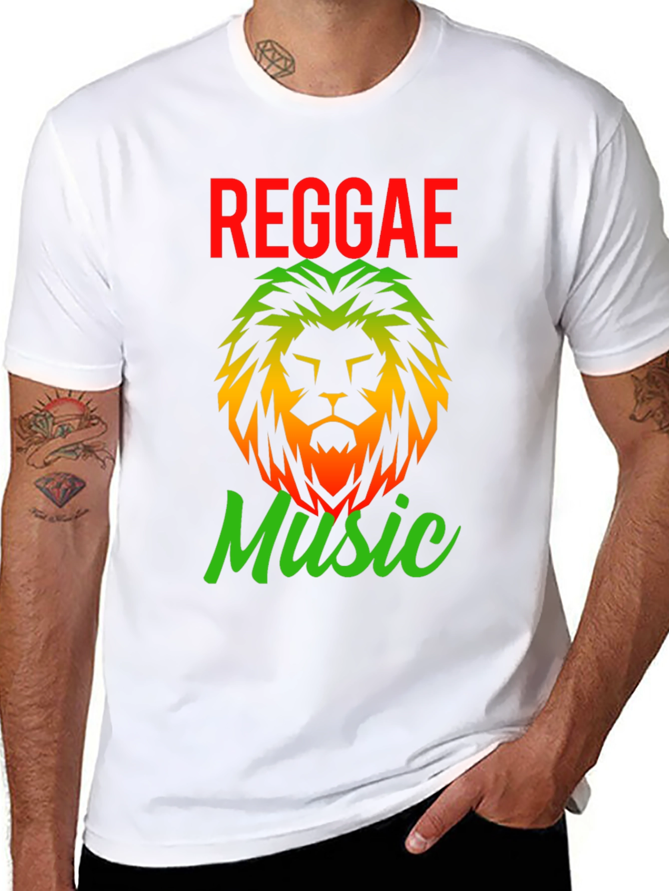 Reggae Music Lion Graphic T-Shirt