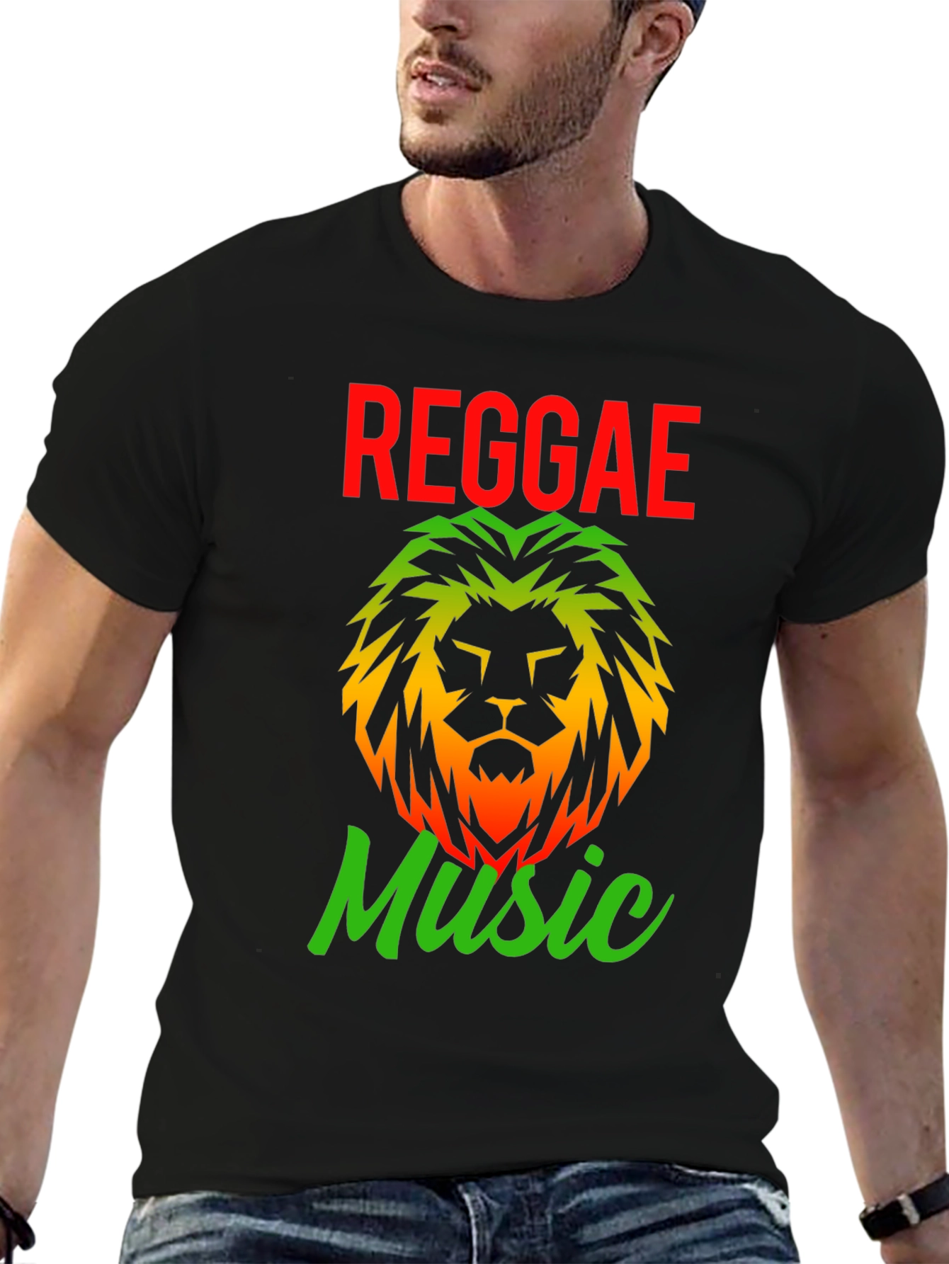 Reggae Music Lion Graphic T-Shirt