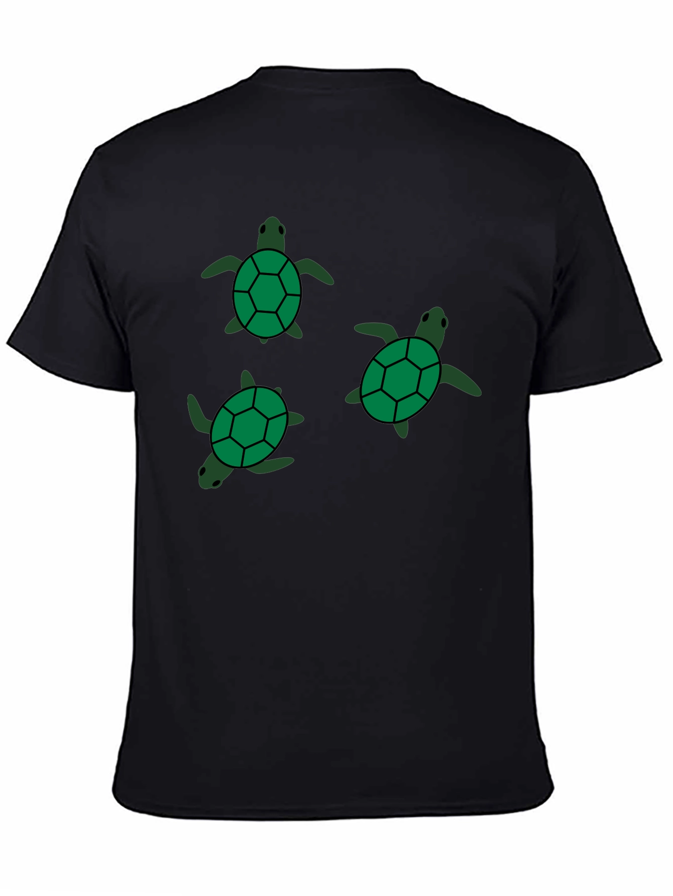 Black T-Shirt with Turtle Print