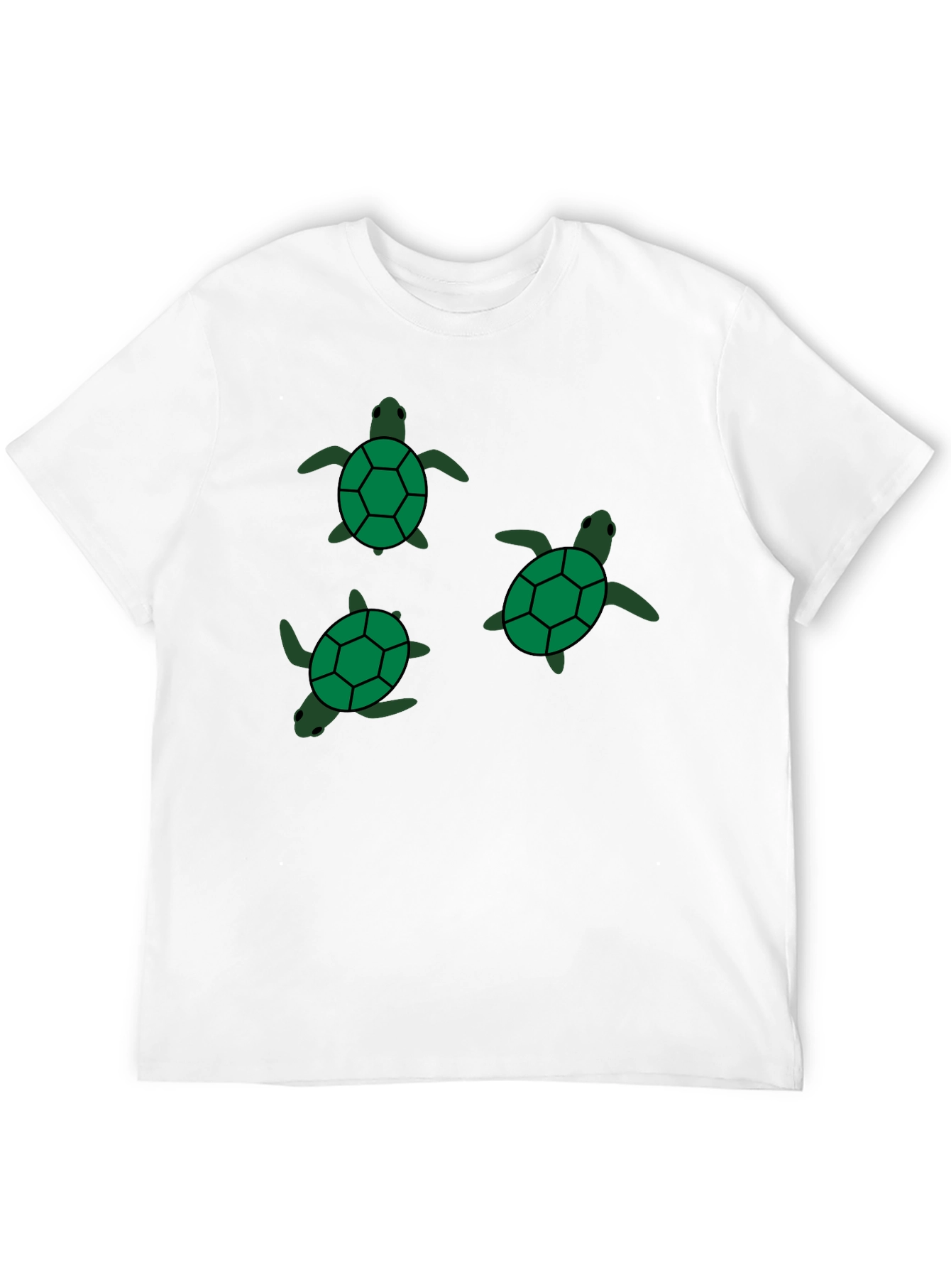 Black T-Shirt with Turtle Print