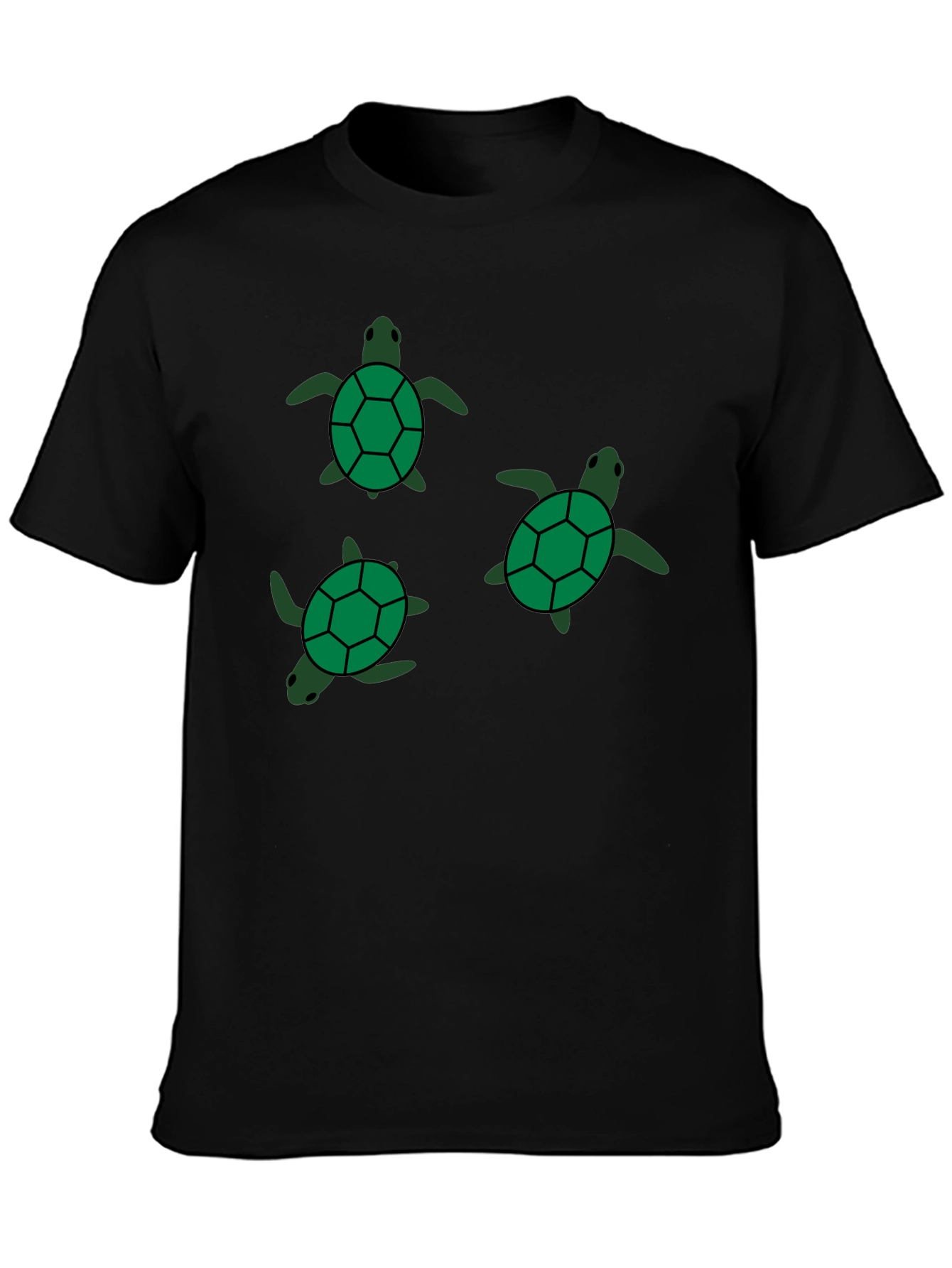 Black T-Shirt with Turtle Print