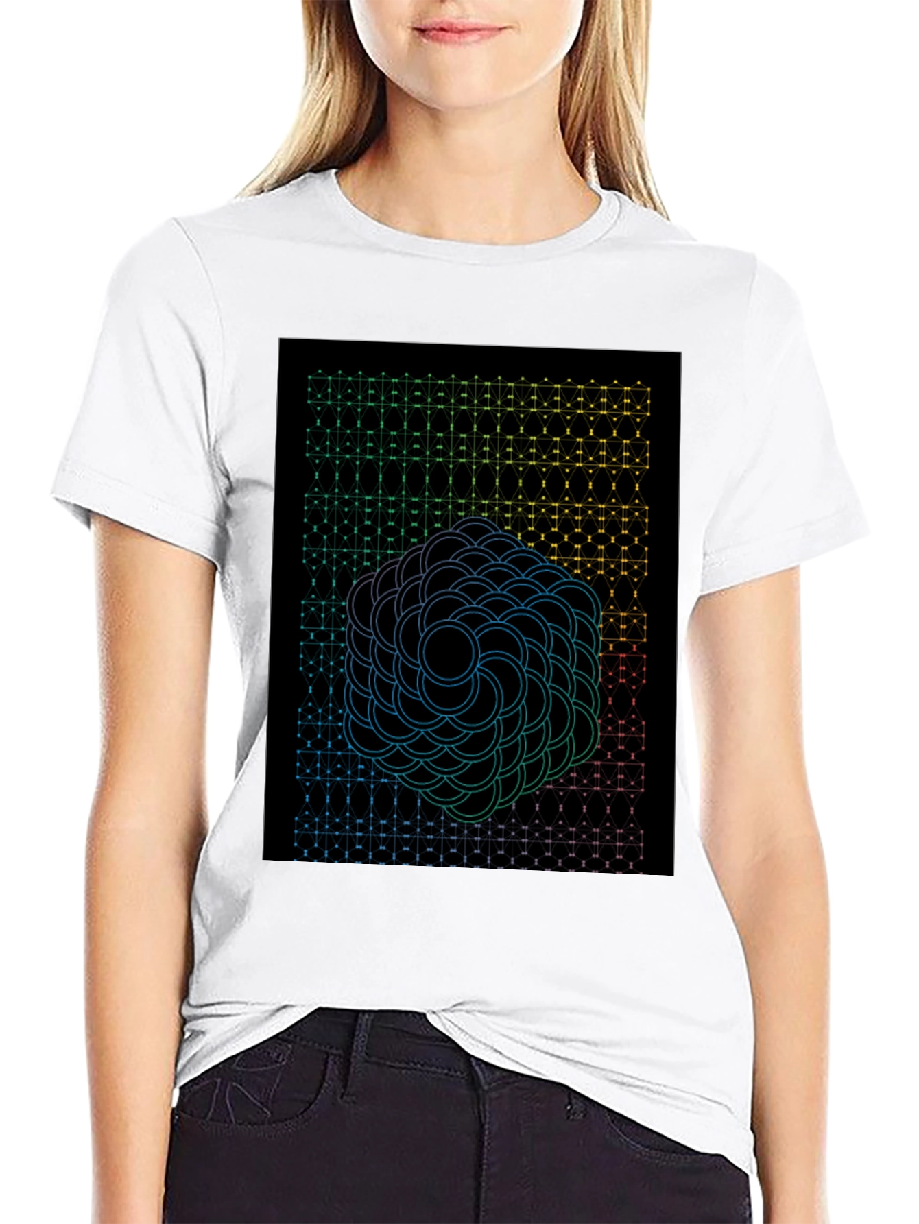 Geometric Circle T-Shirt - Black