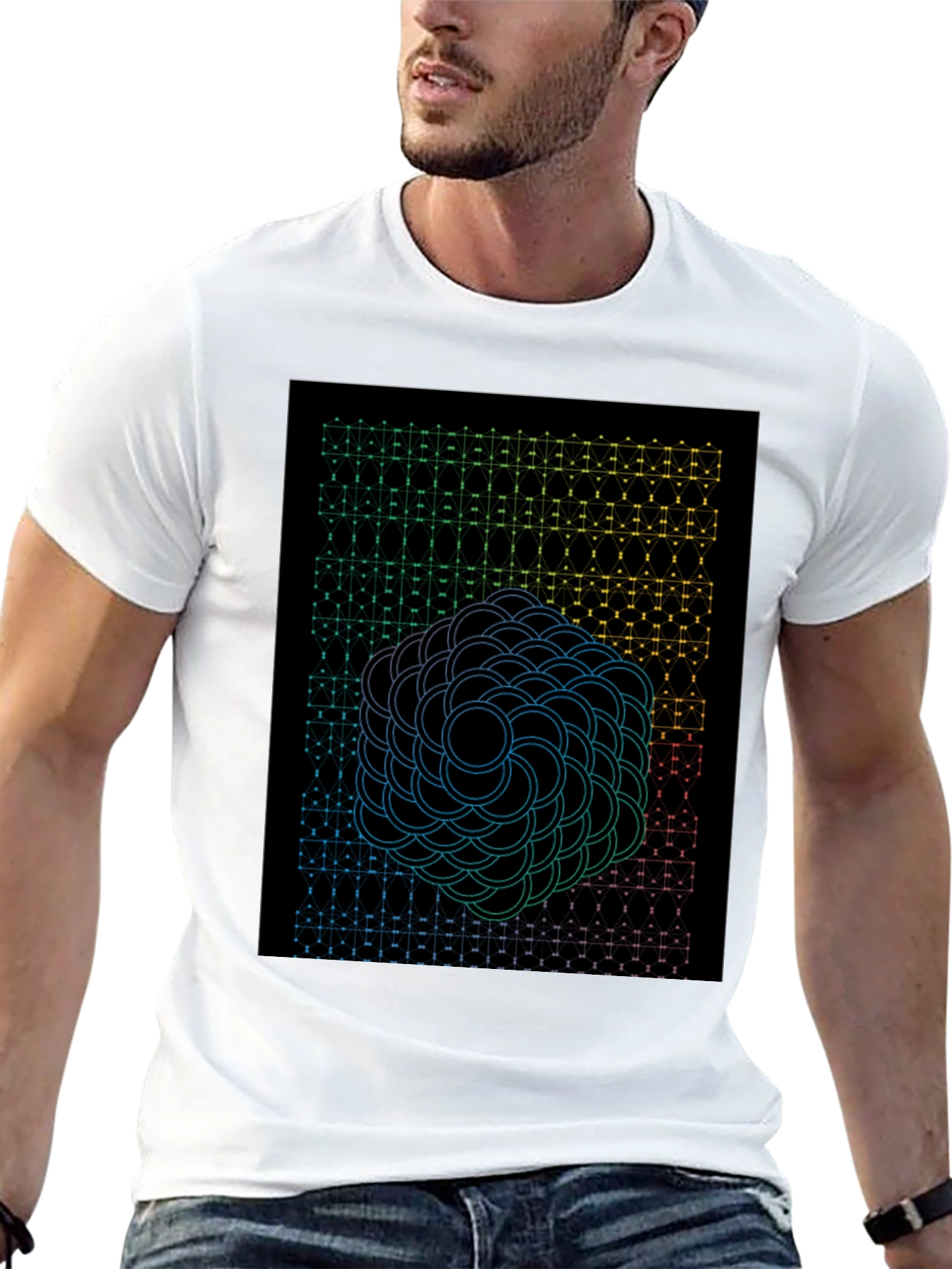Geometric Circle T-Shirt - Black